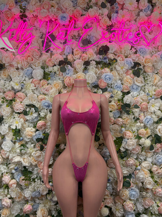 Pink Metallic Slingshot Bodysuit – Ravewear