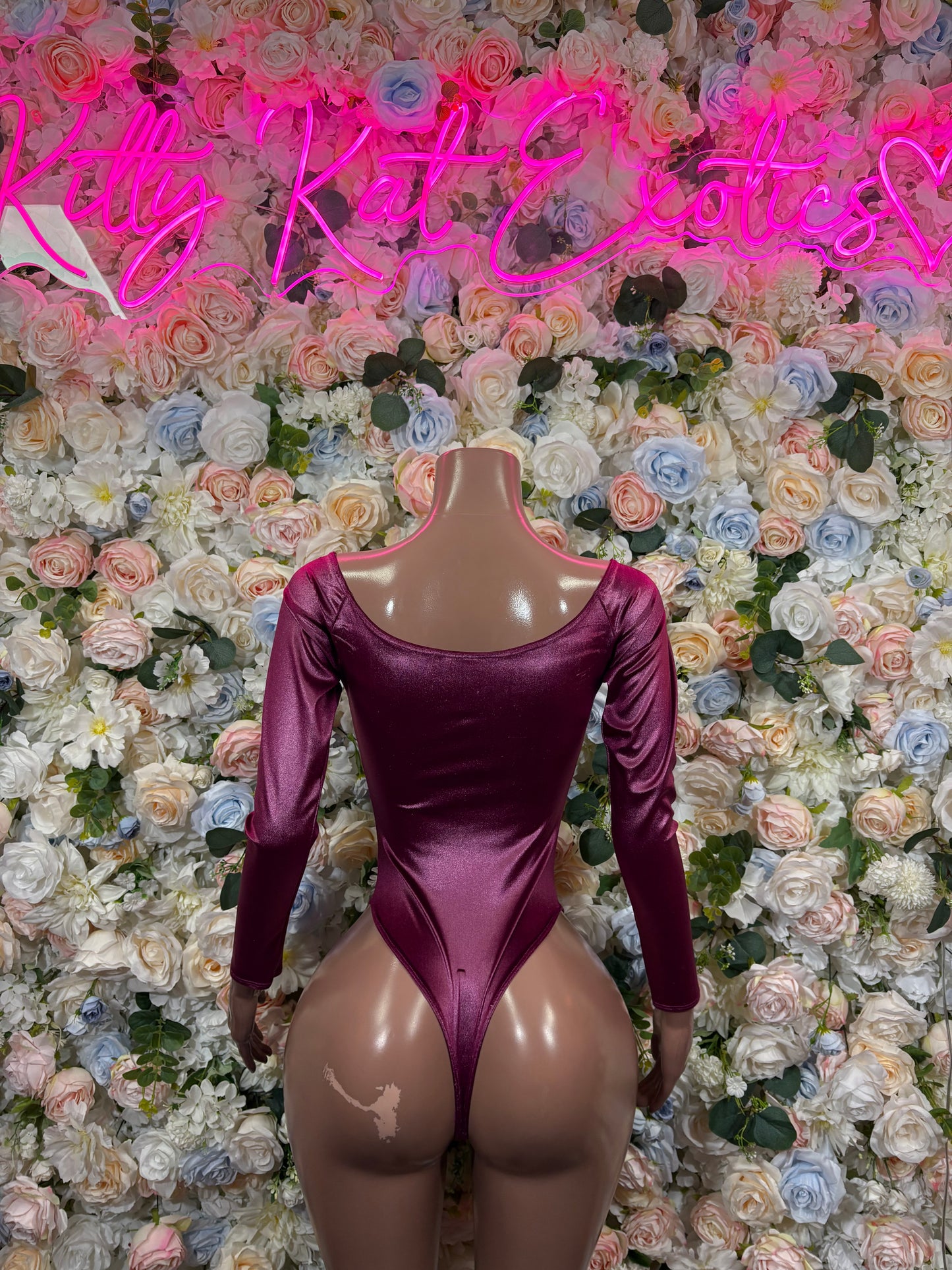 Bottlgeirl Burgundy Bodysuit Women’s Rave Festival Outfit - Exotic Dancewear