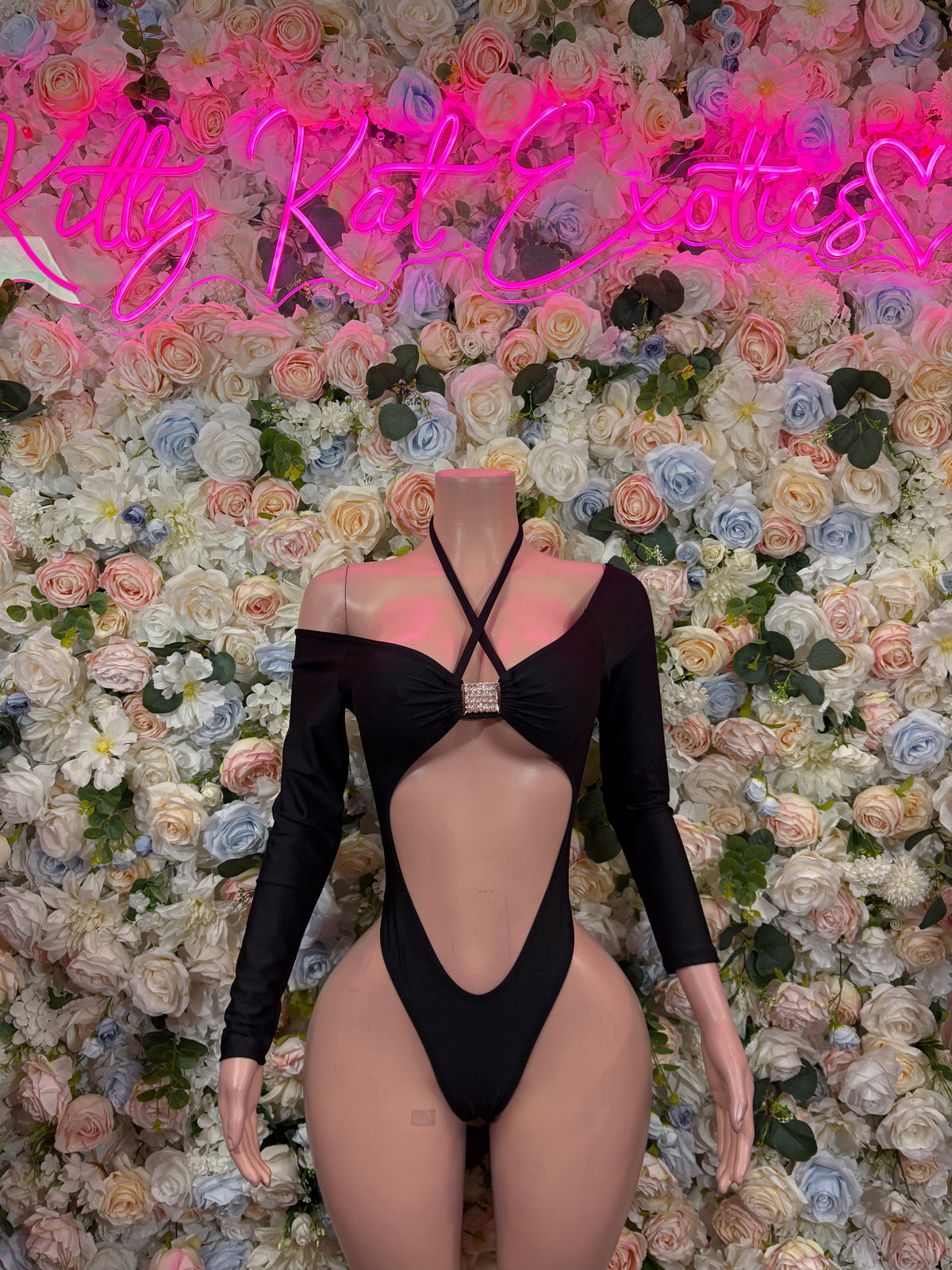Black Bodysuit, Rave Outfit, Festival One Piece,Bottle girl, Clubwear, Exotic Dancewear
