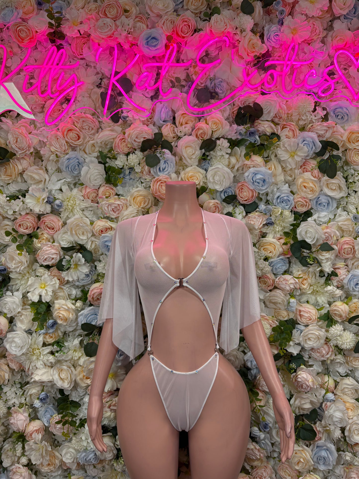 White Bodysuit Women | Sexy Rave Festival Outfit, Bottle Service Clubwear, One Piece Dancewear for Strippers & Festival Goers
