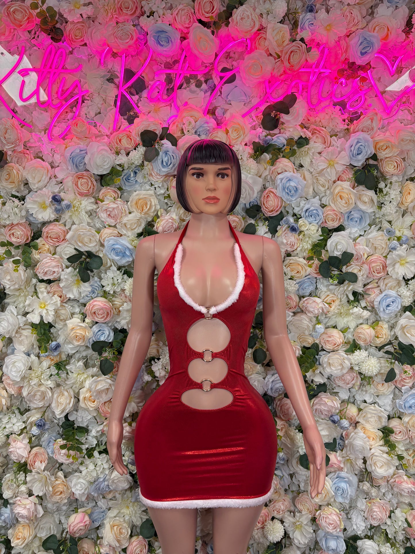 Christmas Naughty Santa Dress Women | Bottle Girl Bartender Outfit | Sexy Holiday Mini Dress