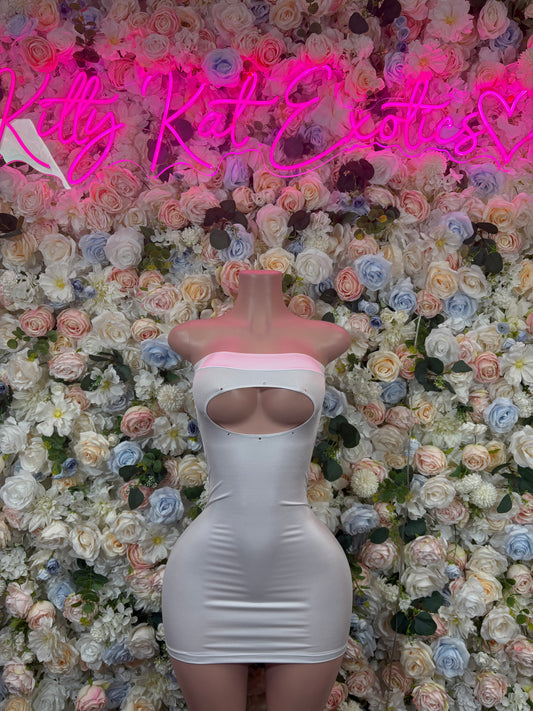 Exotic Dancewear Outfit White Dress Clubwear Festival Outfit EDM Party Dress Sexy White Bodycon Womens Dress