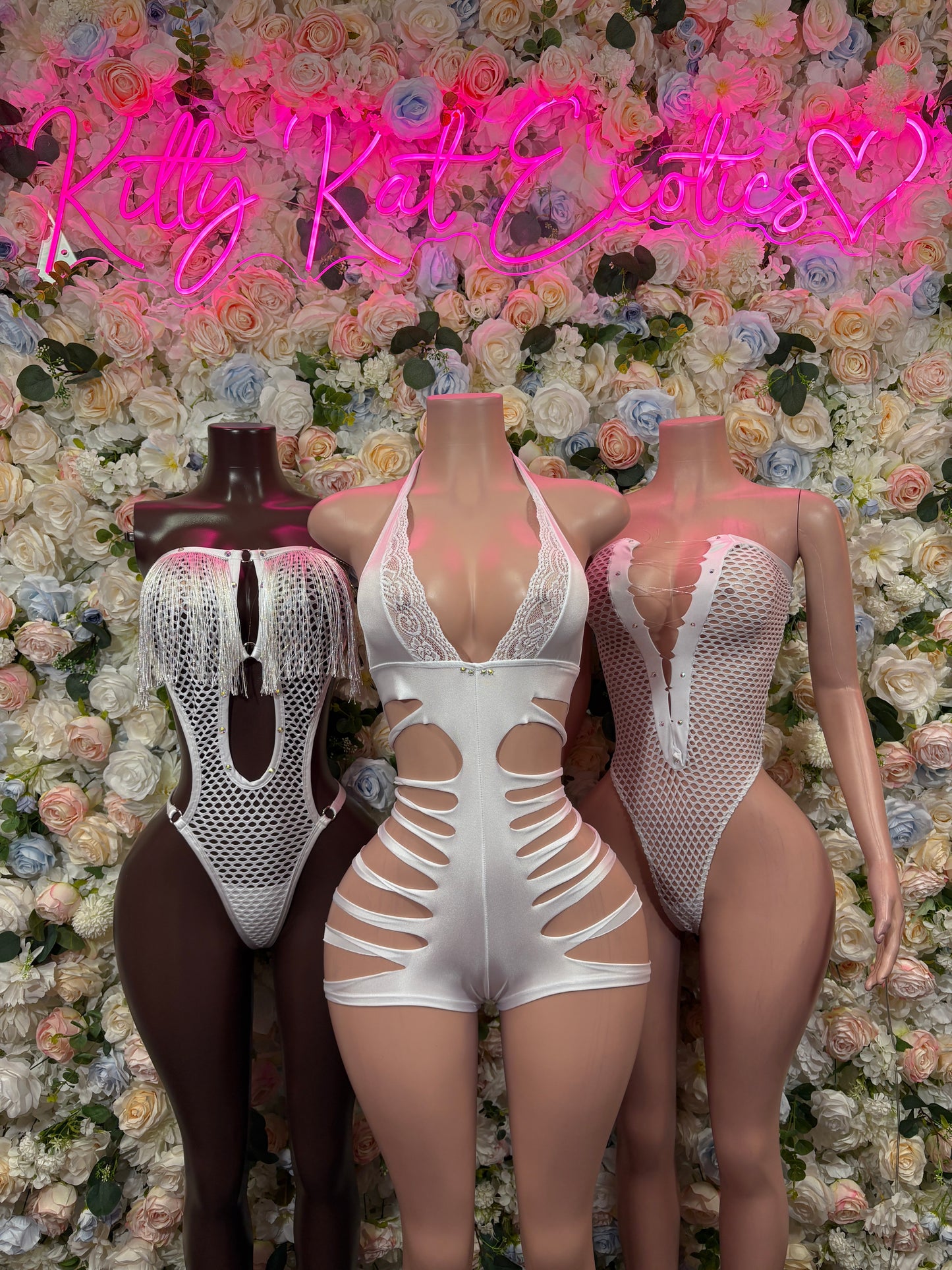White Bodysuit Festival - Rave Outfit, Exotic Dancewear, Summer Performer Costume