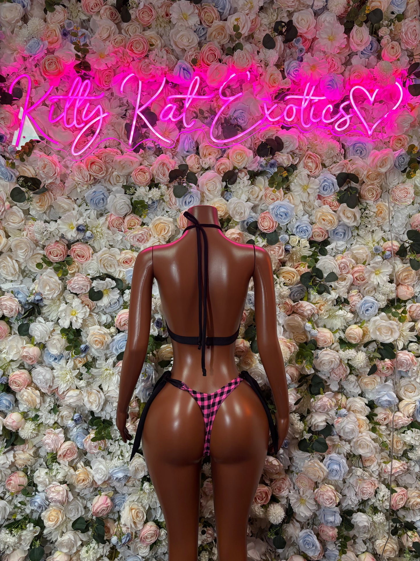 Pink Plaid Two Piece Bikini Set – Festival Rave Wear