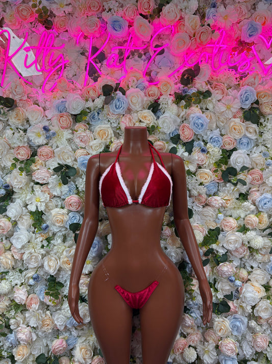 Christmas Outfit Sexy Santa Two Piece Bikini Costume Santa Baby Outfit Bartender Dancewear