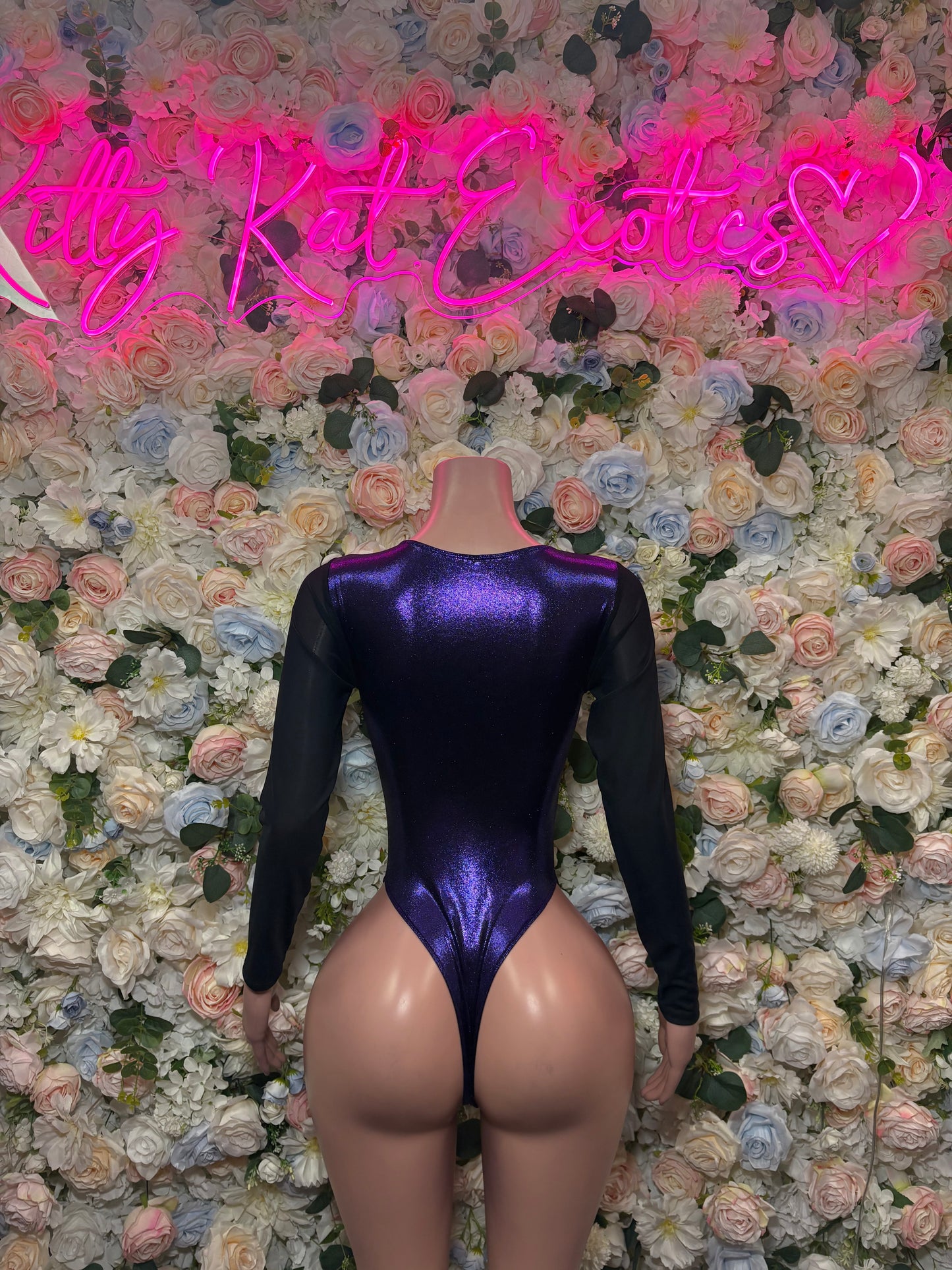 One-Piece Purple Metallic Bodysuit  Exotic Dancewear, Ravewear for Performers, Raves | Bottlegirl Outfits