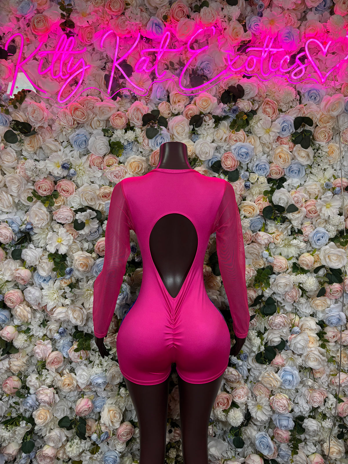 Pink Purple Metallic Bottlegirl Bodysuit – One Piece Exotic Dancewear, Rave Outfit & Festival Clubwear
