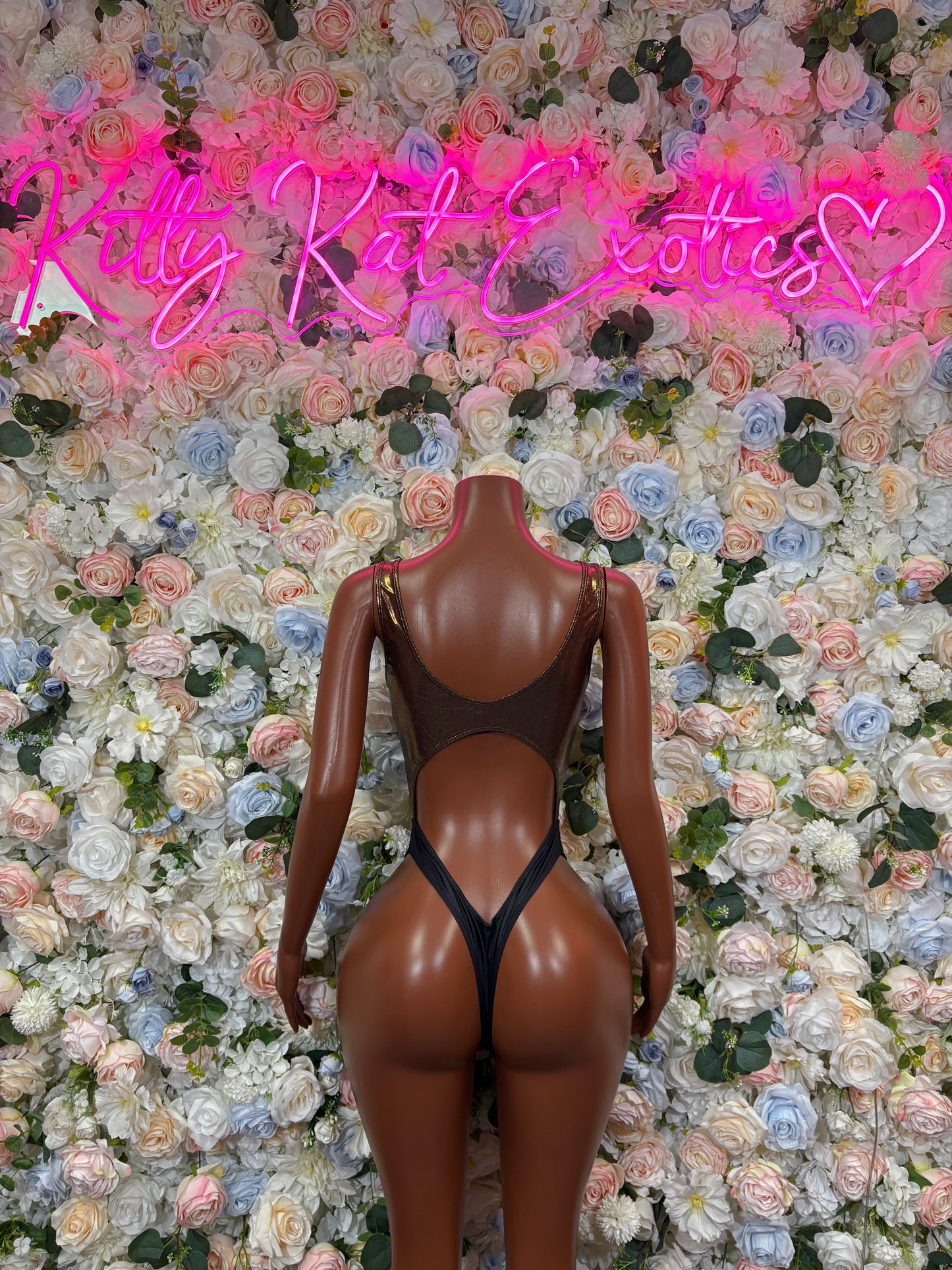 Gold Metallic One Piece Bodysuit Rave Festival Wear - Exotic Dancewear Clubwear Bottle Girl Ravewear