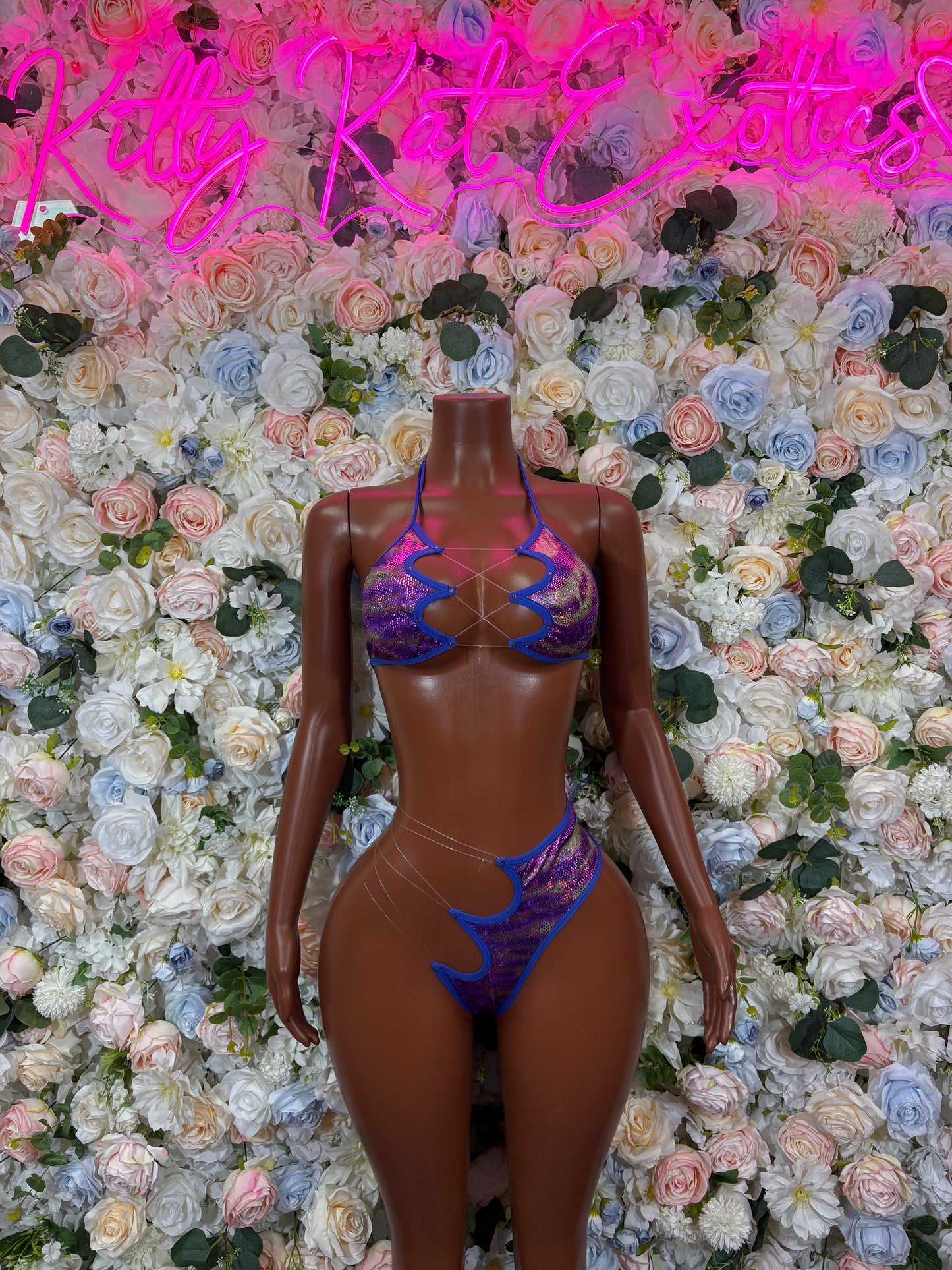 Purple Snake Print Metallic -  Festival Outfit,  Dancewear