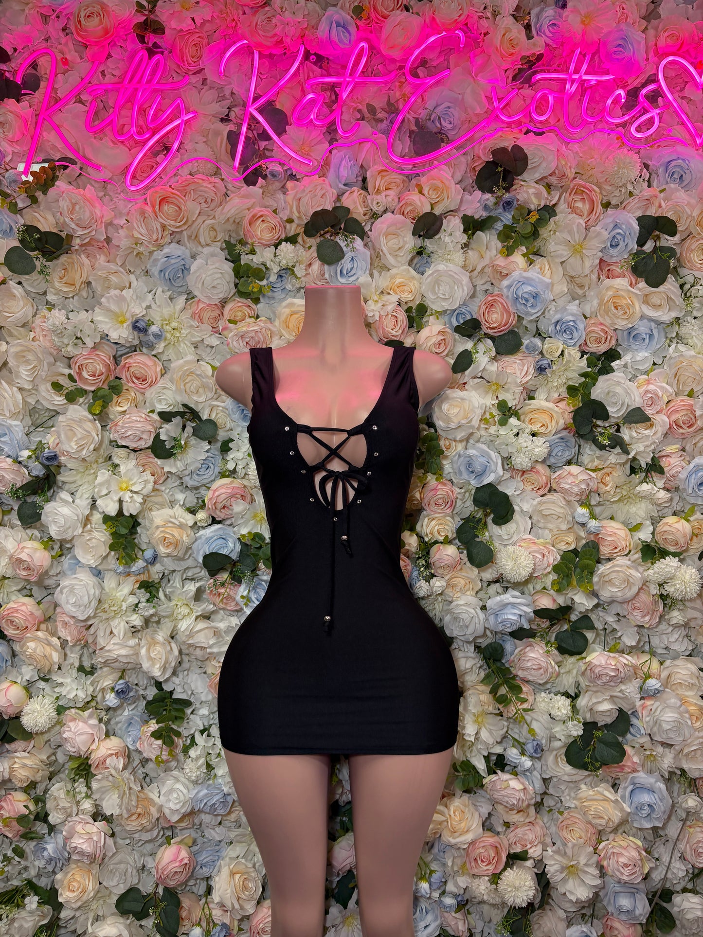 Black Dress - Sexy Date Night Club Dress | Rave Festival Exotic Dancewear Clubwear Bottle Girl Ravewear - KittyKatExotics