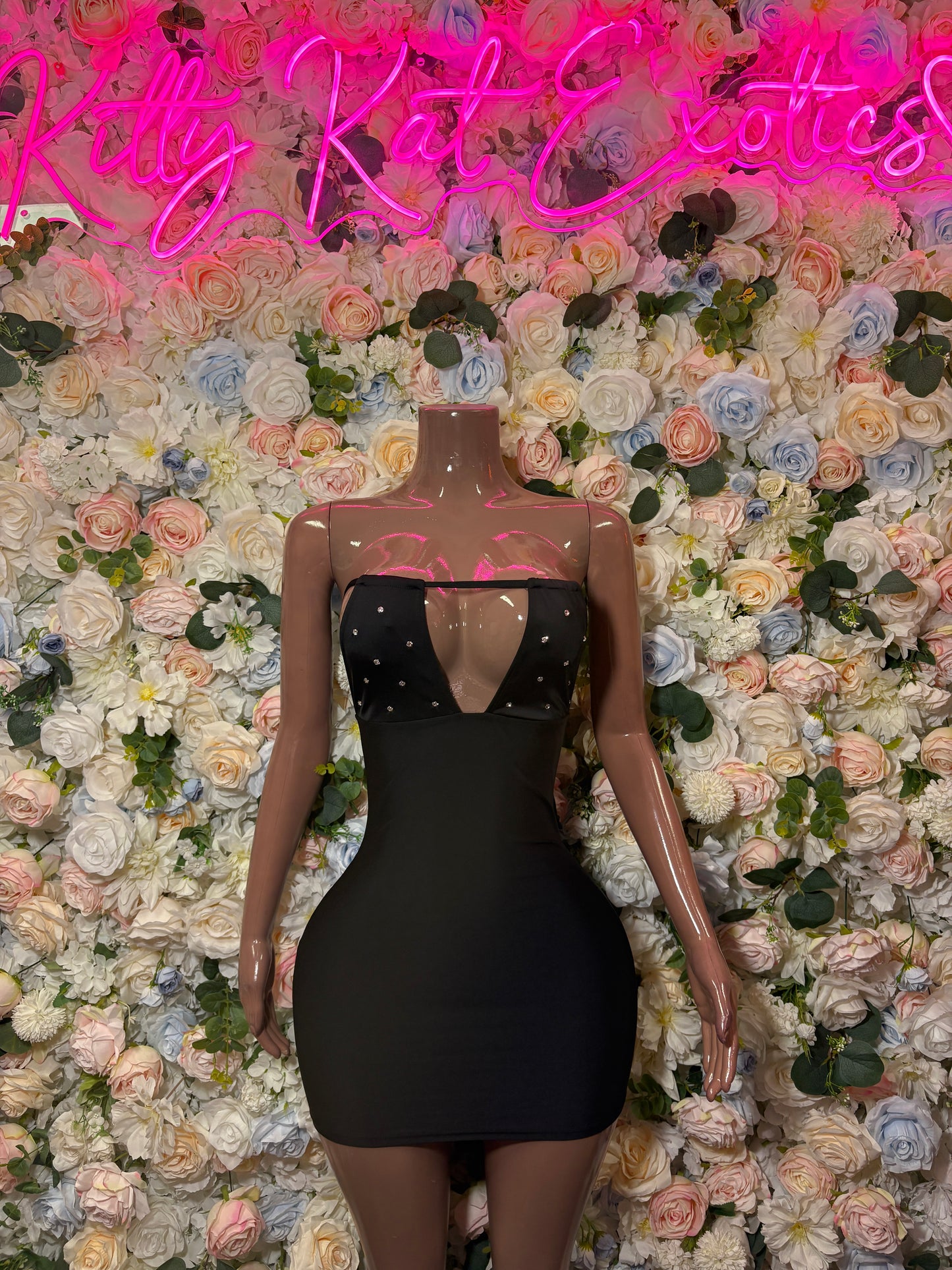 Black Dress - Date Night Club Dress | Rave Festival Exotic Dancewear Clubwear Bottle Girl Ravewear