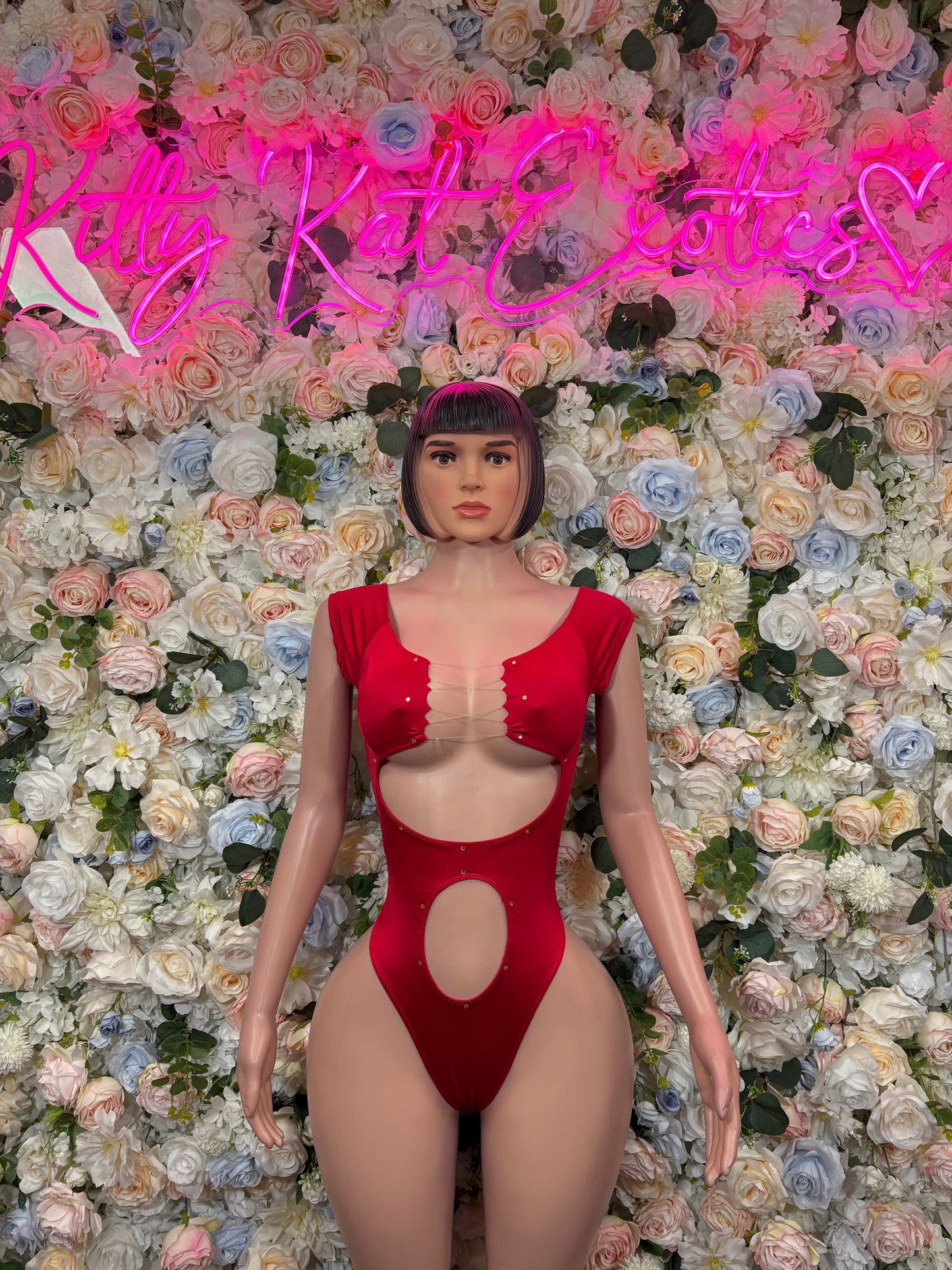 Ravewear Bodysuit Red Festival Outfit - Exotic Dancewear