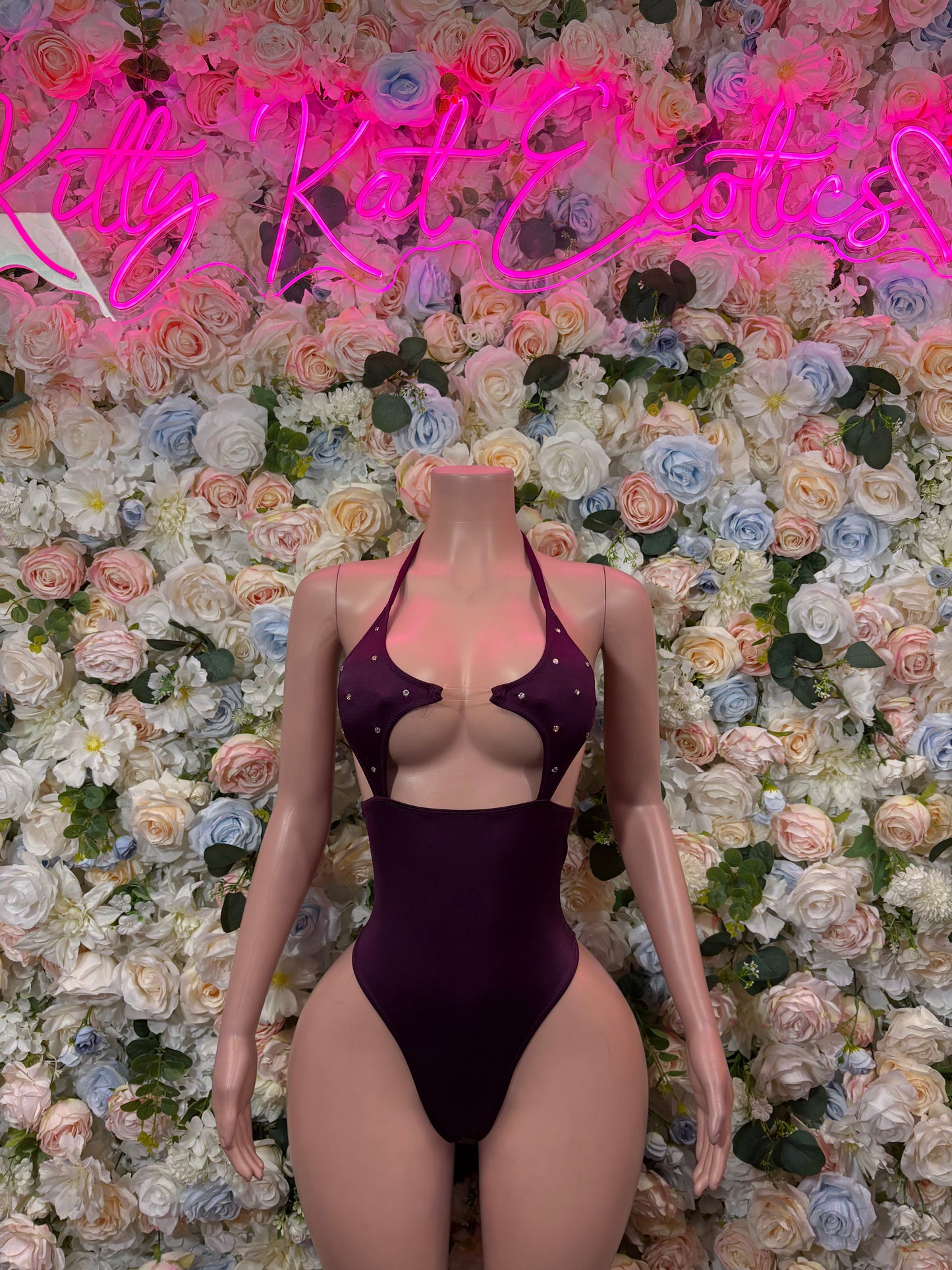 Bottlgeirl Burgundy Bodysuit Women’s Rave Festival Outfit - Exotic Dancewear