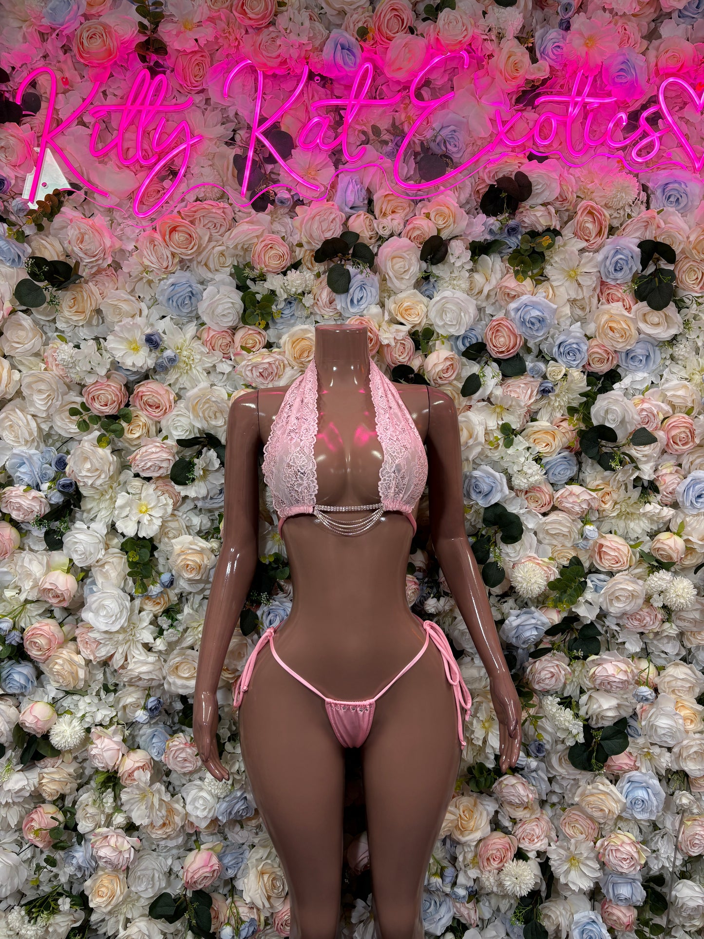 Baby Pink Bikini - Two Piece Exotic Dancewear Rave Festival Outfit