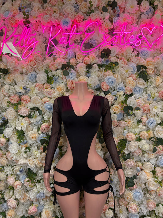 Bartender Bodysuit Black - One Piece Bottlegirl Outfit
