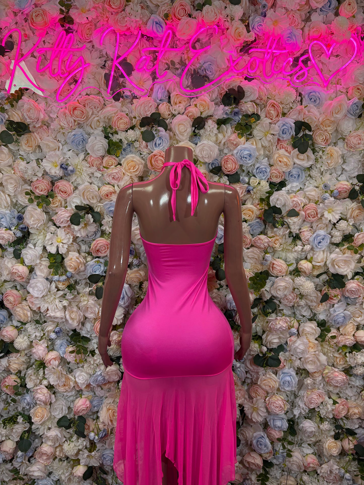 Pink Gown - Elegant Exotic Dancewear, Formal Evening Dress, Date Night Maxi Gown