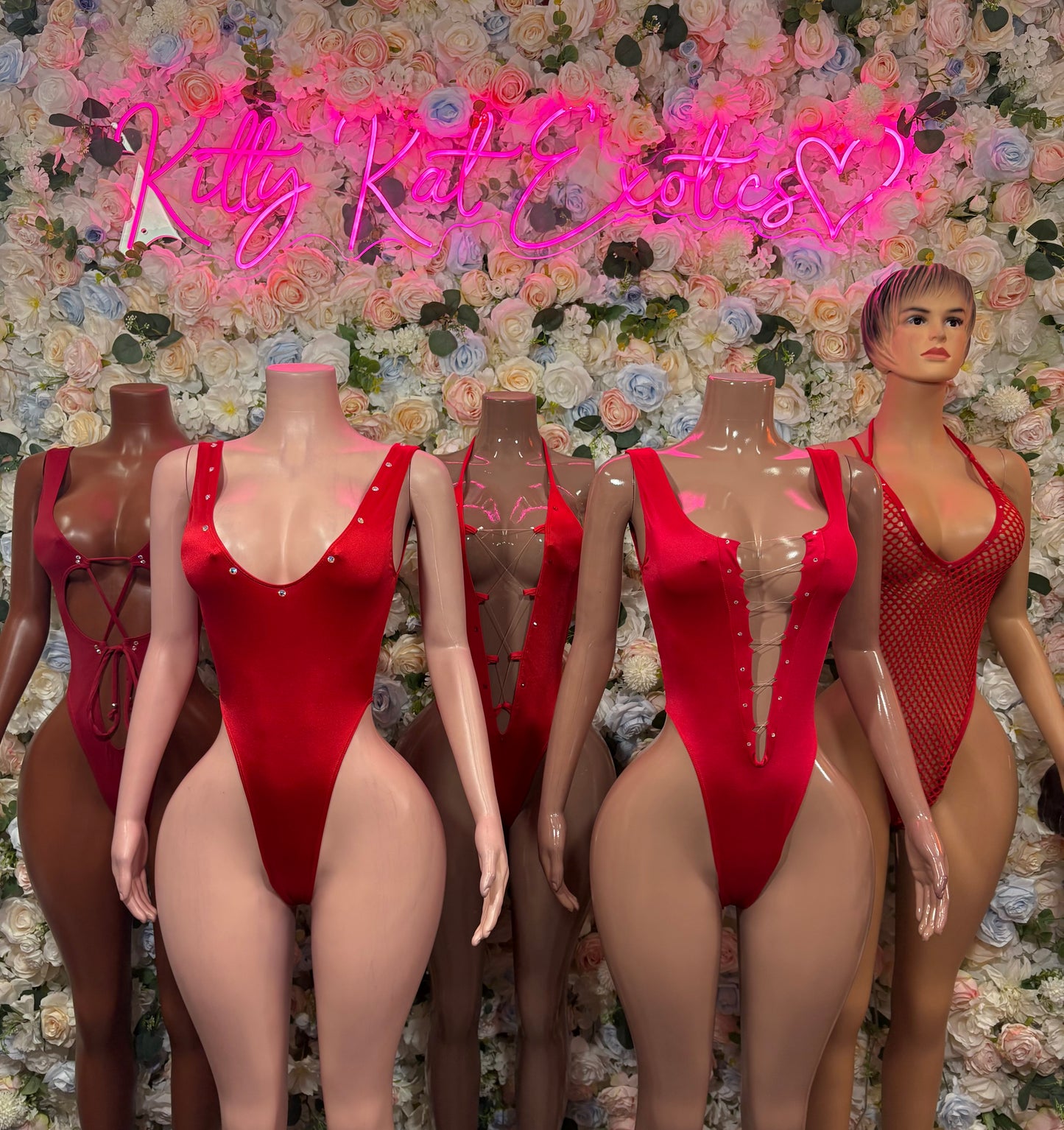 Red Bodysuit Rave Festival Outfit Women - Exotic Dancewear Stripper Clubwear Bottle Girl Ravewear