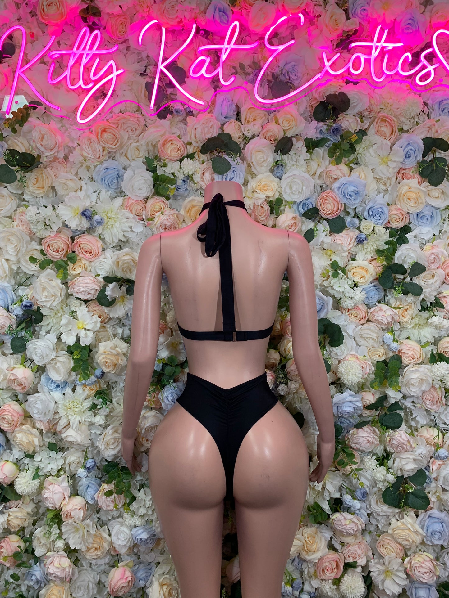 Black / Gold Fishnet Bikini Two-Piece  – Summer Festival & Rave Wear Exotic Dancewear