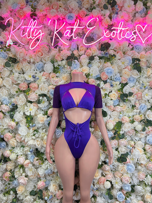 Bartender Outfit- Purple Bodysuit Bottlegirl