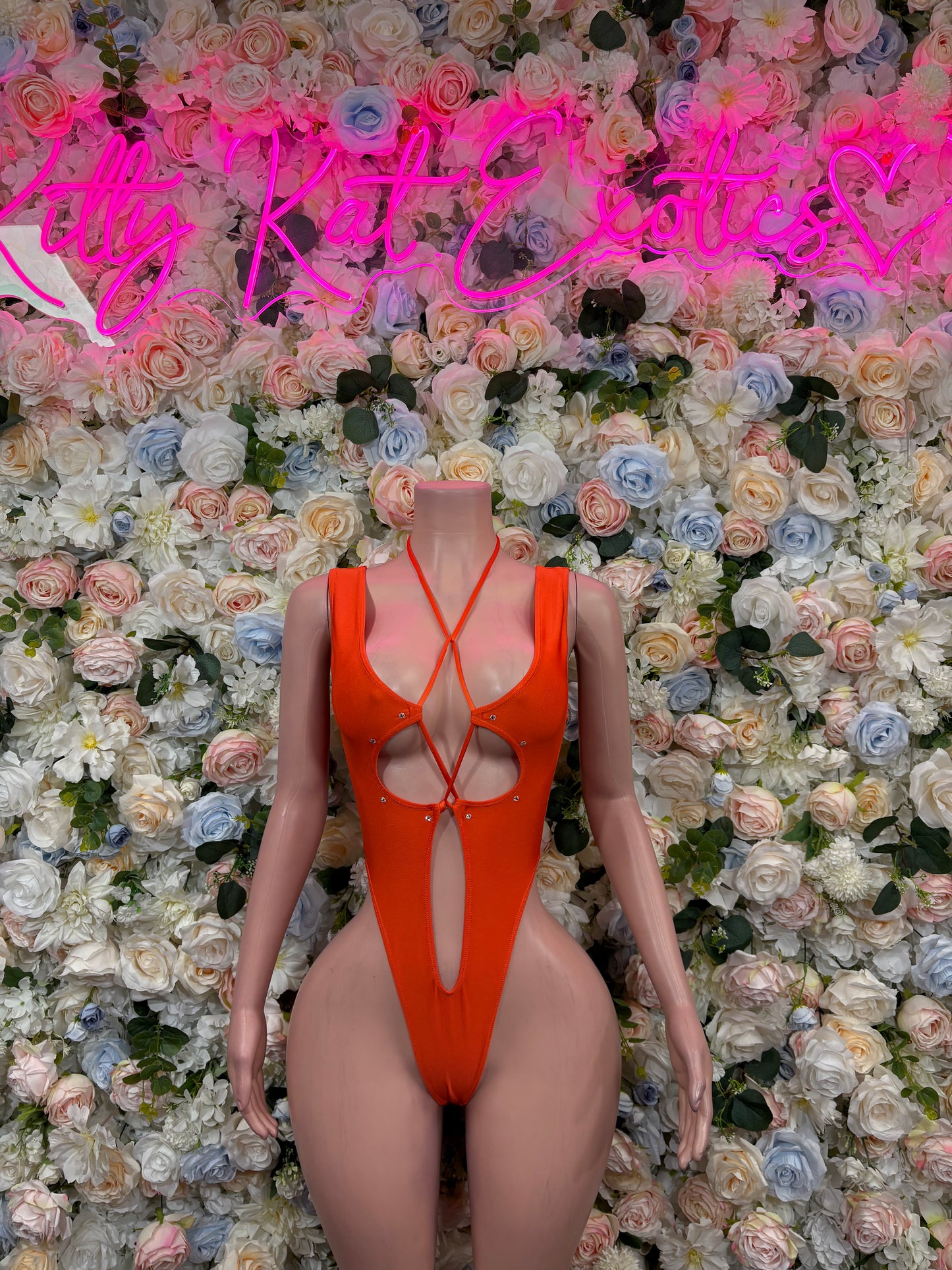 Women’s Bodysuit Orange One-Piece Bodysuit – Summer Festivals & Rave Wear Dancewear