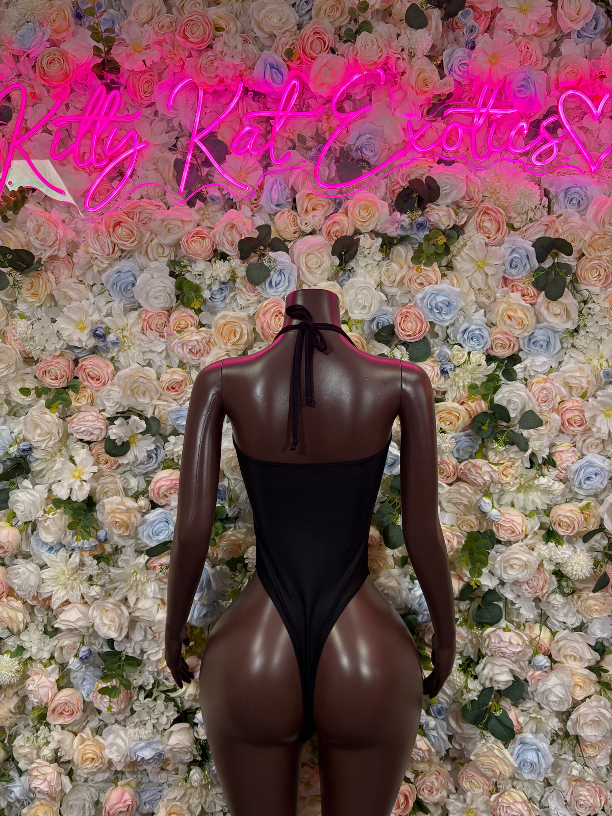 Black One Piece Bodysuit, Cutout Ring Detail Rave Outfit