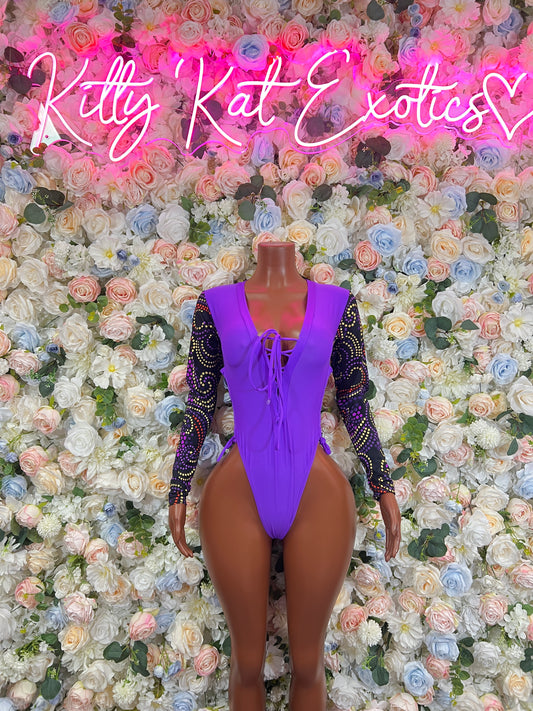 Bartender Outfit- Purple Bodysuit Bottlegirl