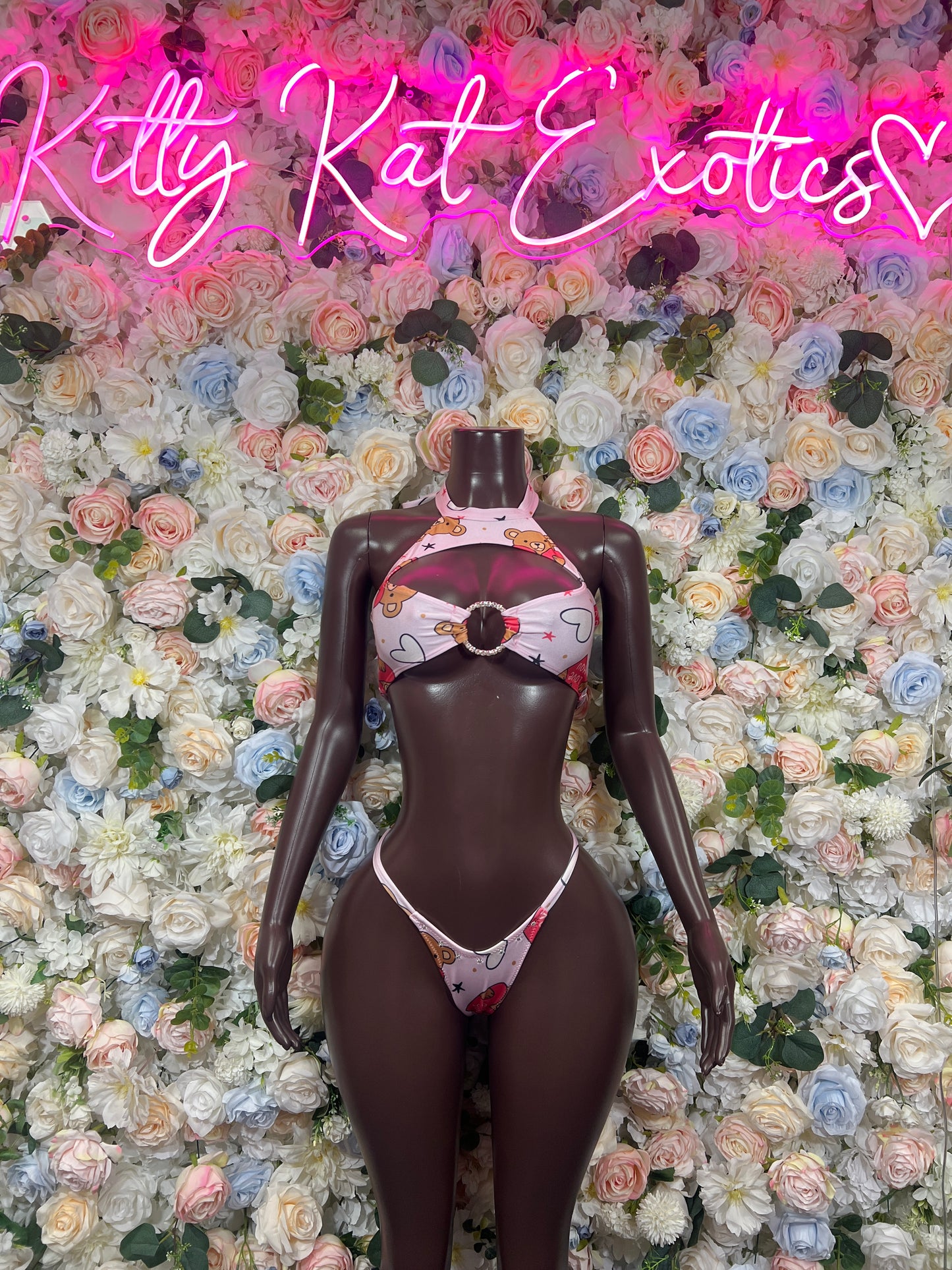 Pink Bikini Multicolor Two-Piece  – Summer Festival & Rave Wear Exotic Dancewear