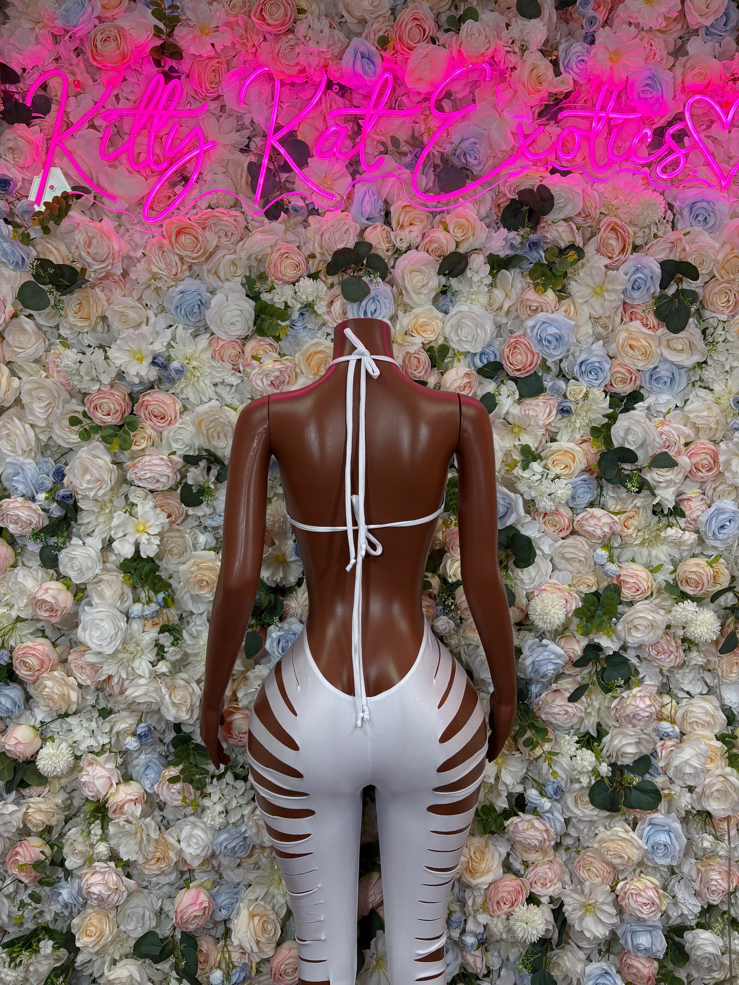 White Bodysuit One-Piece Rave Oufit– Exotic Dance & Festival Clothing