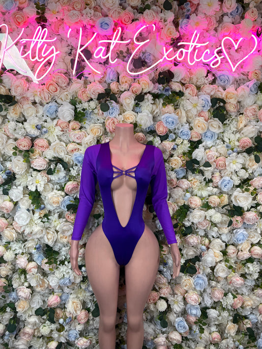 Bottlegirl Bodysuit Purple - One Piece Bartender Outfit