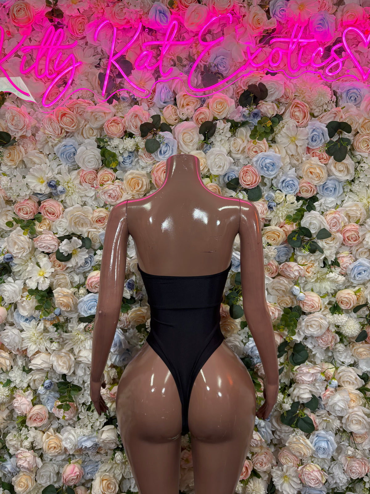 Black One Piece Bodysuit, Cutout Ring Detail Rave Outfit