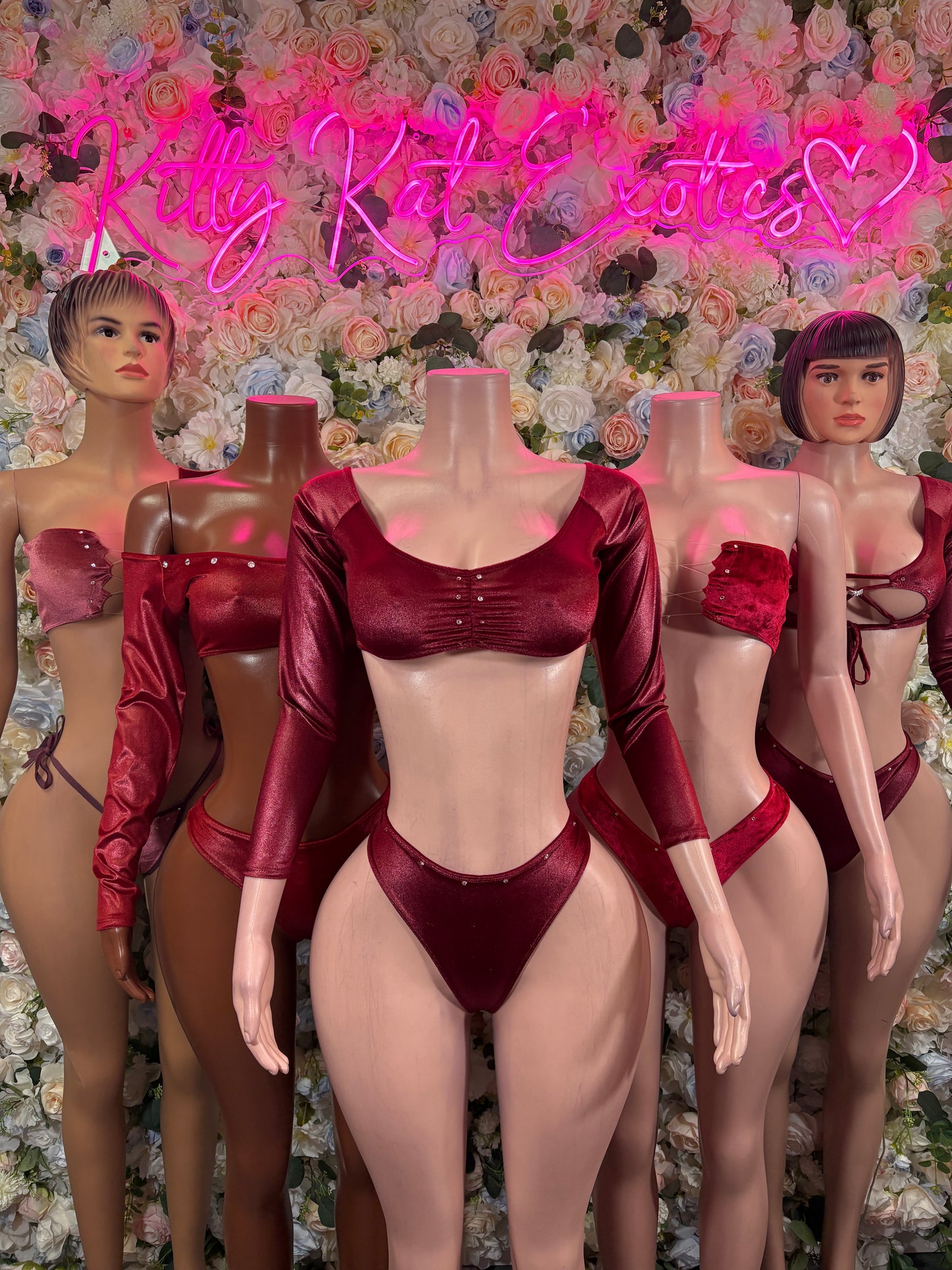 Burgundy Two Piece -  Exotic Dancewear  -  Rave Outfit - Sexy Festival Outfit, Clubwear, Performance Costume