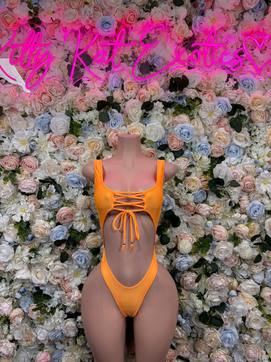 Women’s Bodysuit Orange One-Piece Bodysuit – Summer Festivals & Rave Wear Dancewear