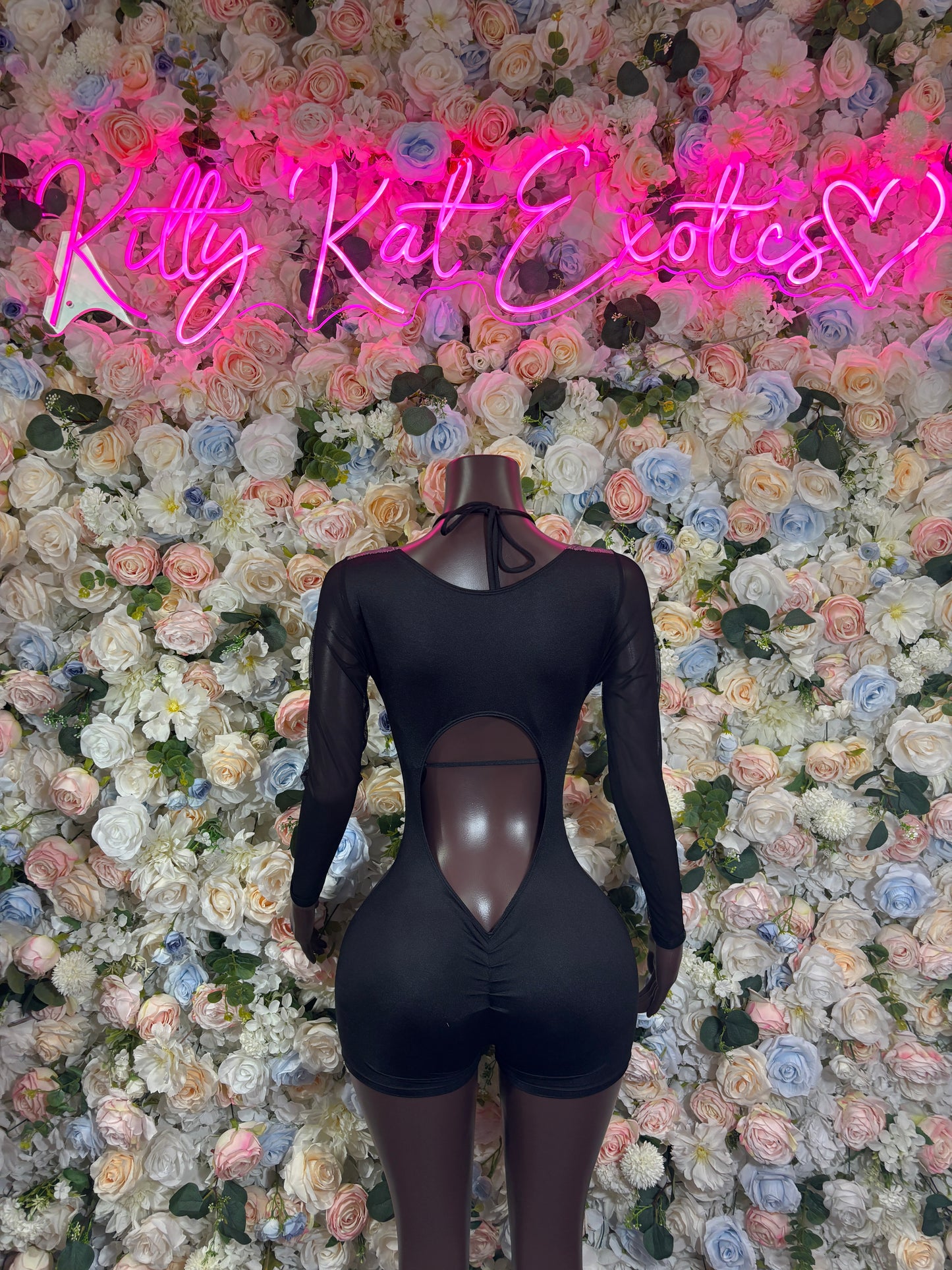 Bottle Girl Crushed Black Metallic Bodysuit, One Piece Bartender Outfit, Festival Rave Clubwear