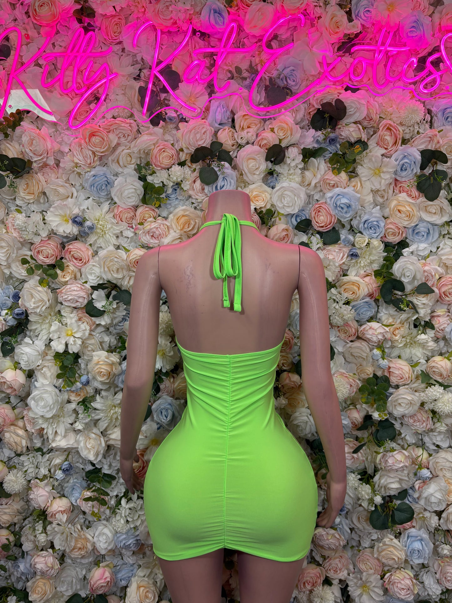 Neon Green Festival Dress – l Exotic Date Nite Dress, Dancewear for Performers & Club Dress