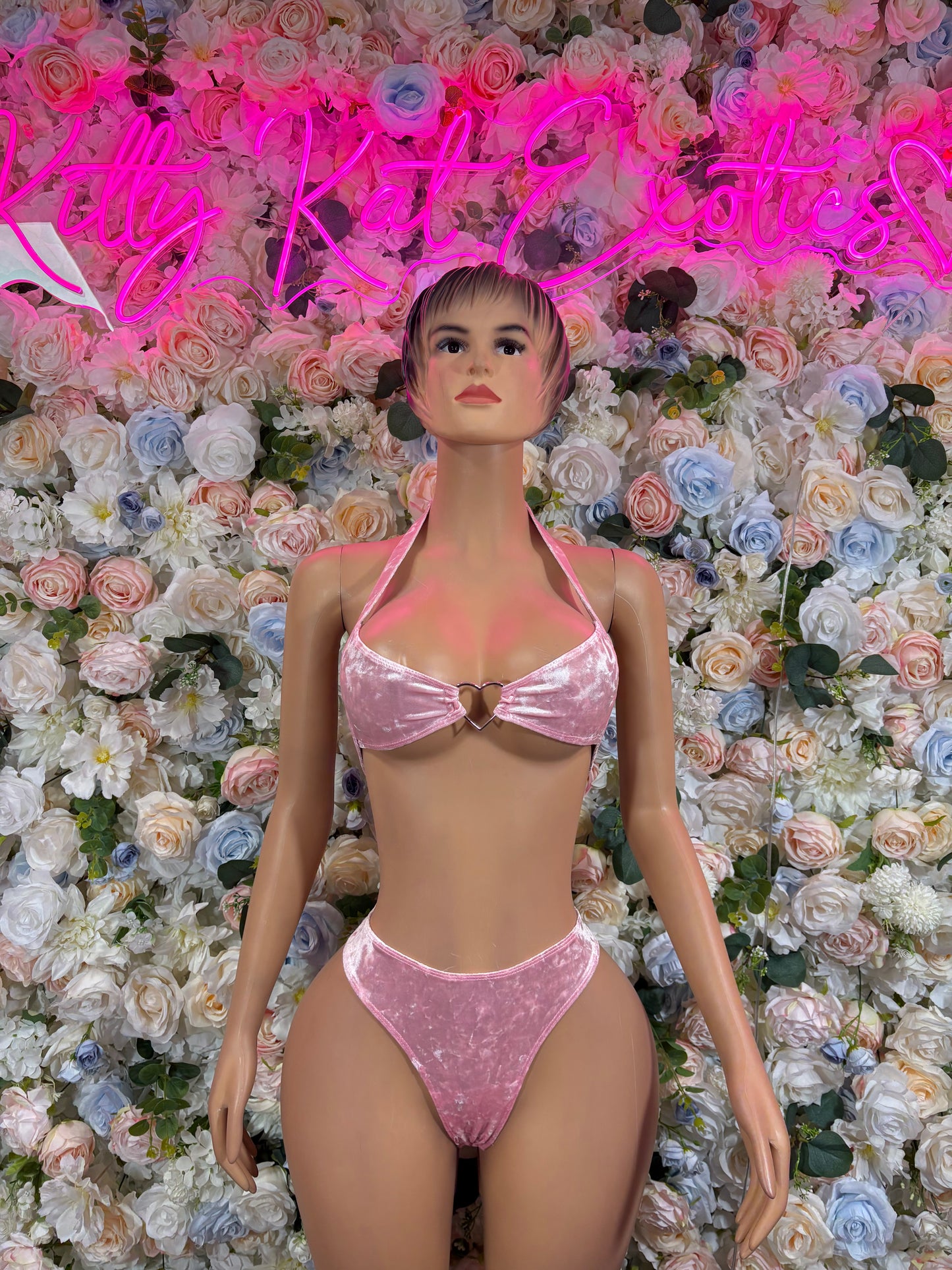 Velvet Two Piece Pink Set  Exotic Dancewear