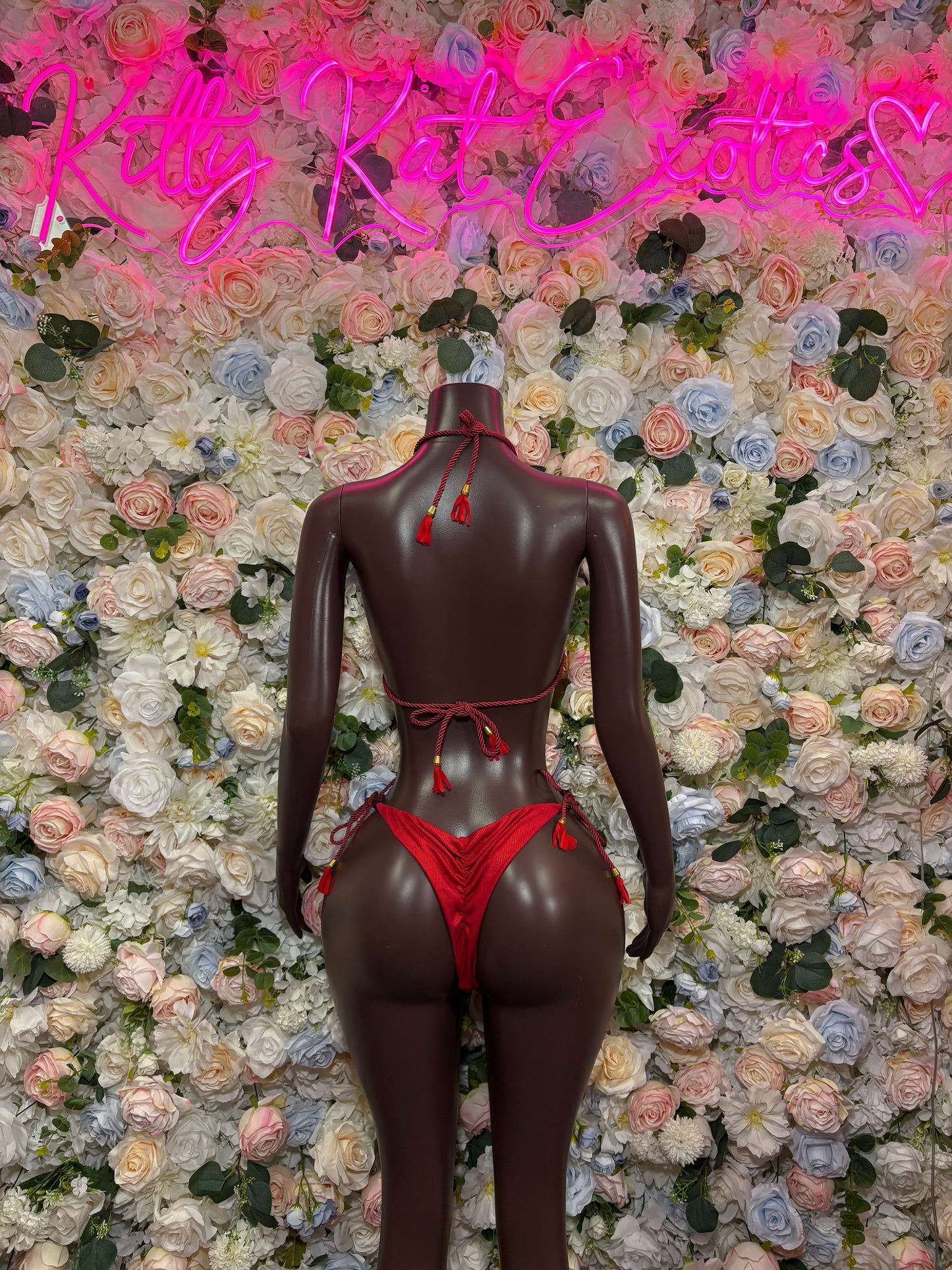 Red Two Piece Bikini Exotic Dancewear Rave Festival Outfit