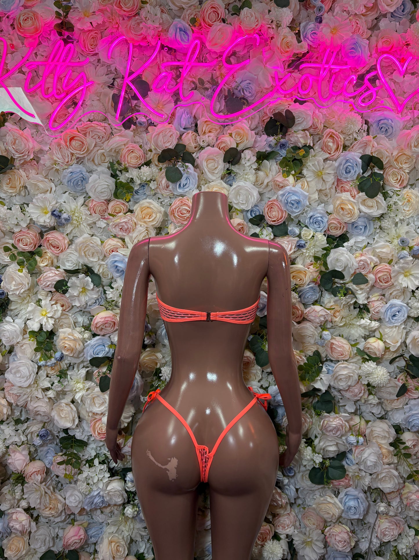 Coral Bikin Two Piece Rave Outfit Exotic Dancewear