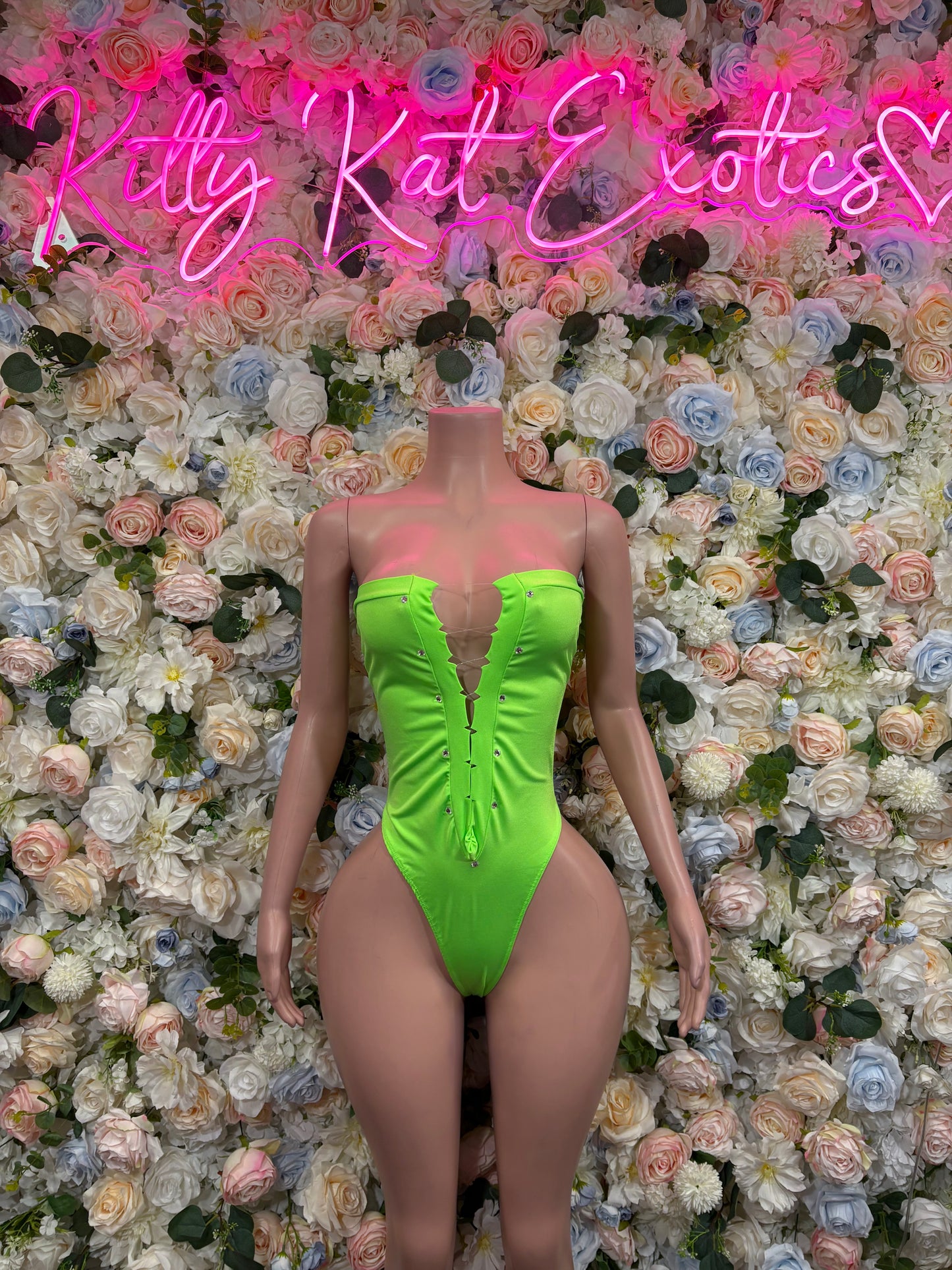 Ravewear Neon Green Bodysuit - Exotic Dancewear for Performers, Raves, & Festival Clothing