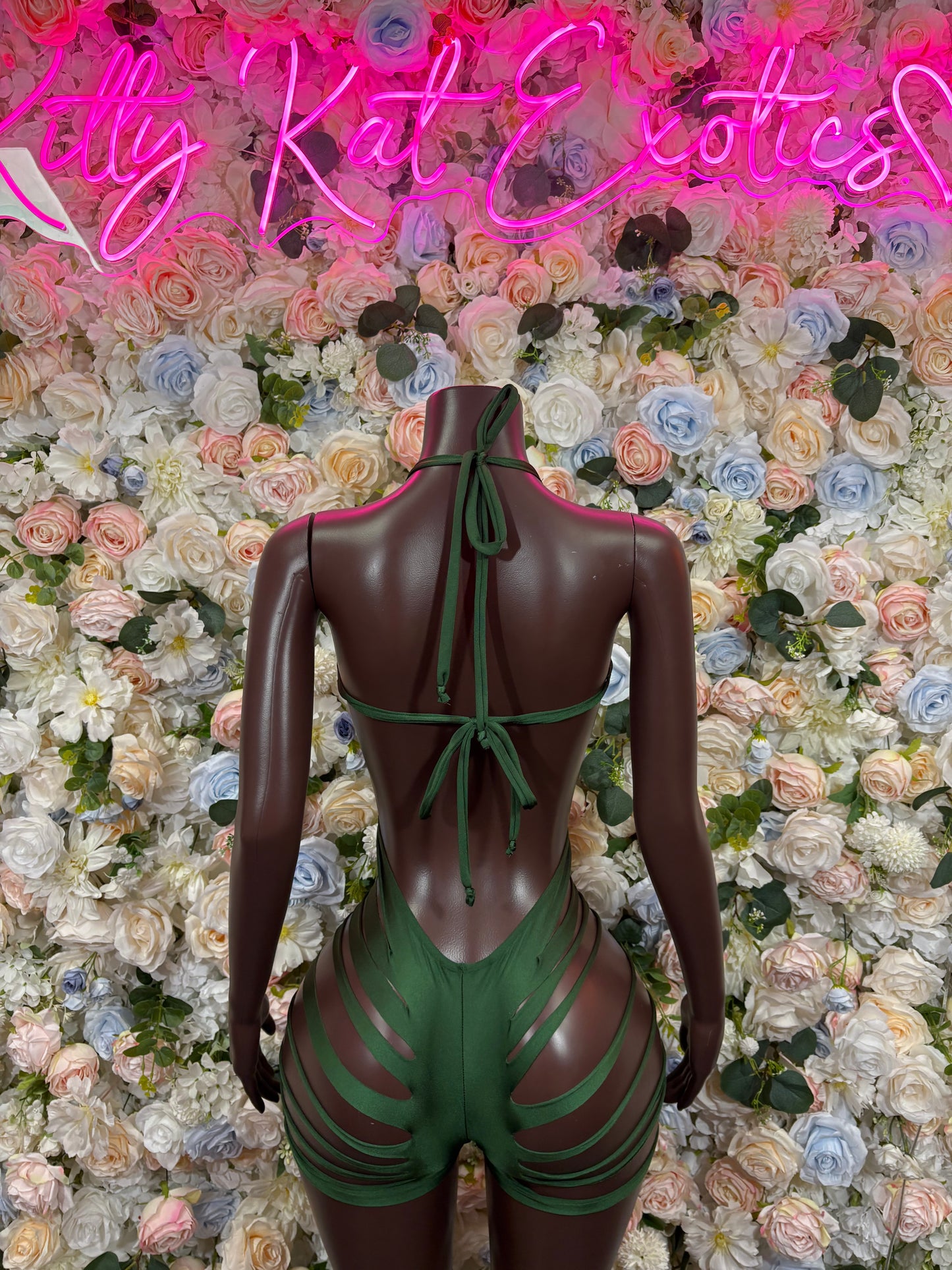 Forest Green Bartender Bottlegirl Bodysuit Exotic Dancewear