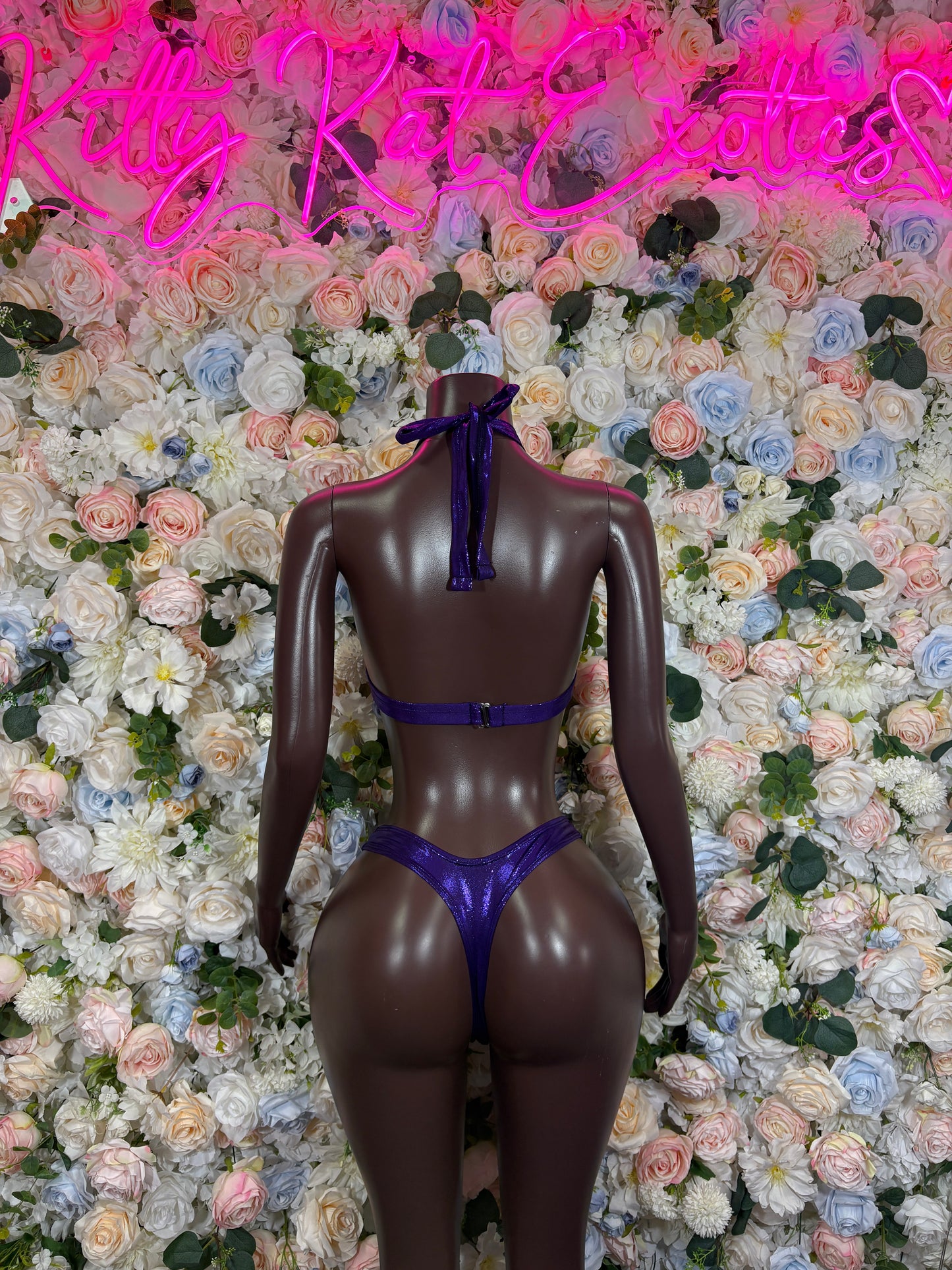 Dark Purple Two-Piece Rave Outfit Exotic Dancewear Festival