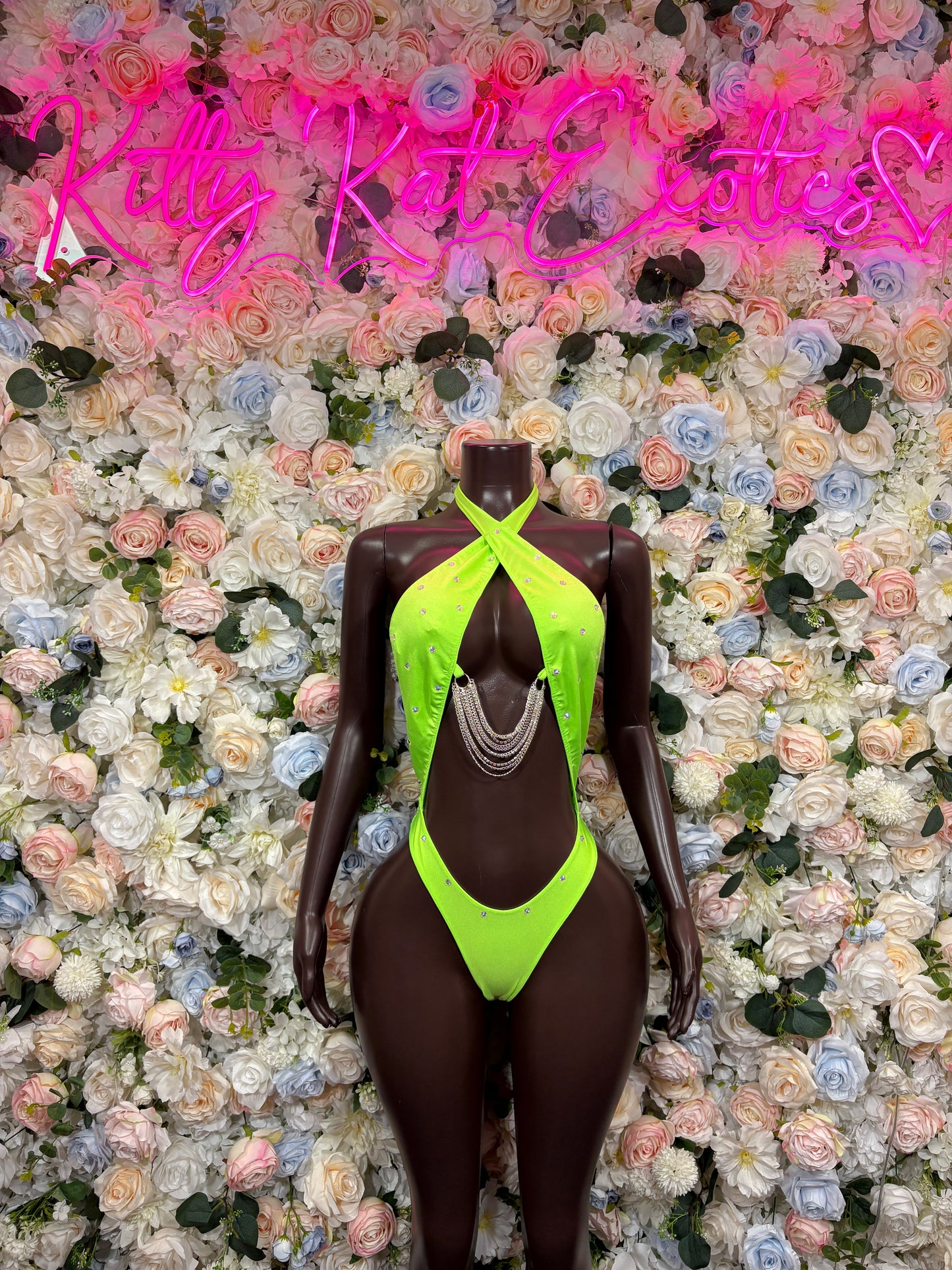 Ravewear One-Piece  Bodysuit - Neon Green  | Exotic Dancewear for Performers, Raves, & Festival Clothing