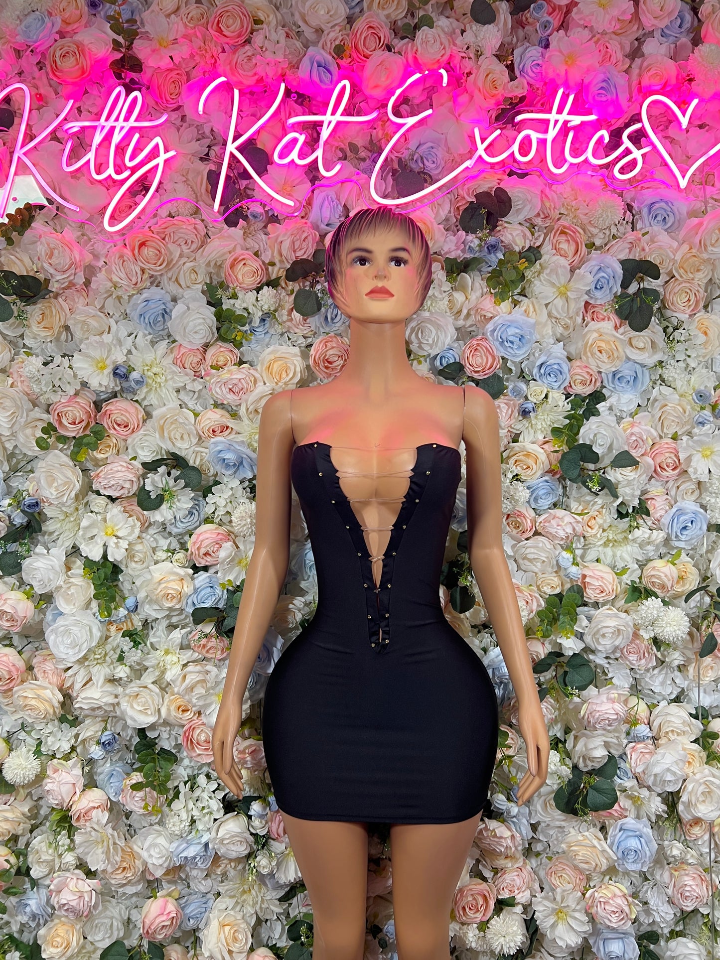 Black Dress - Date Night Club Dress | Rave Festival Exotic Dancewear Clubwear Bottle Girl Ravewear