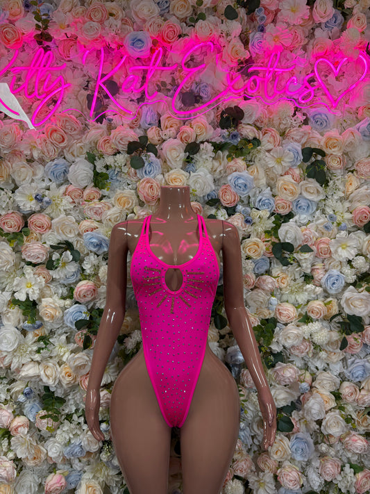 Pink Rhinestone Bodysuit Ravewear