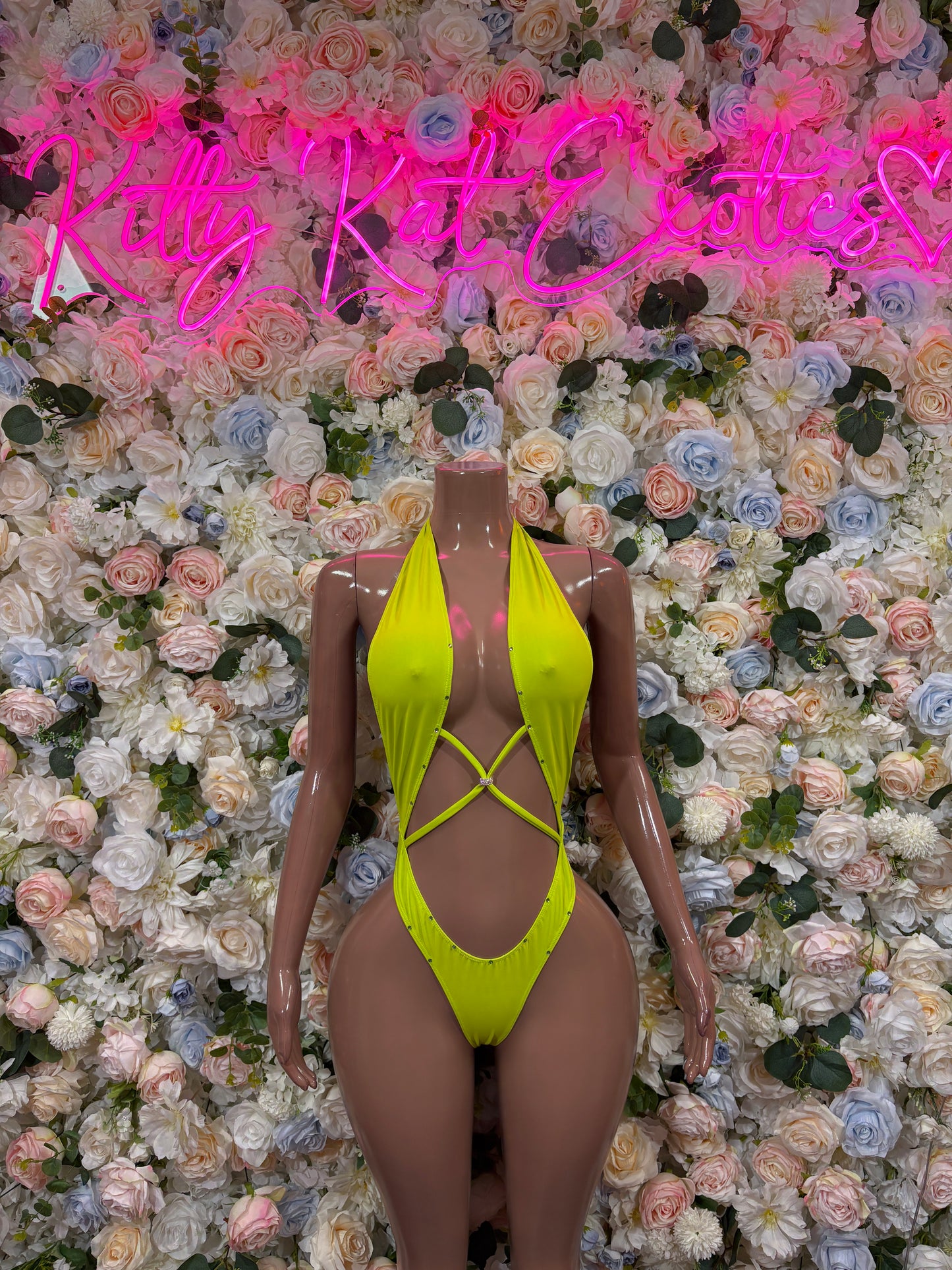 Neon Green Bartender Bottlegirl Bodysuit Exotic Dancewear