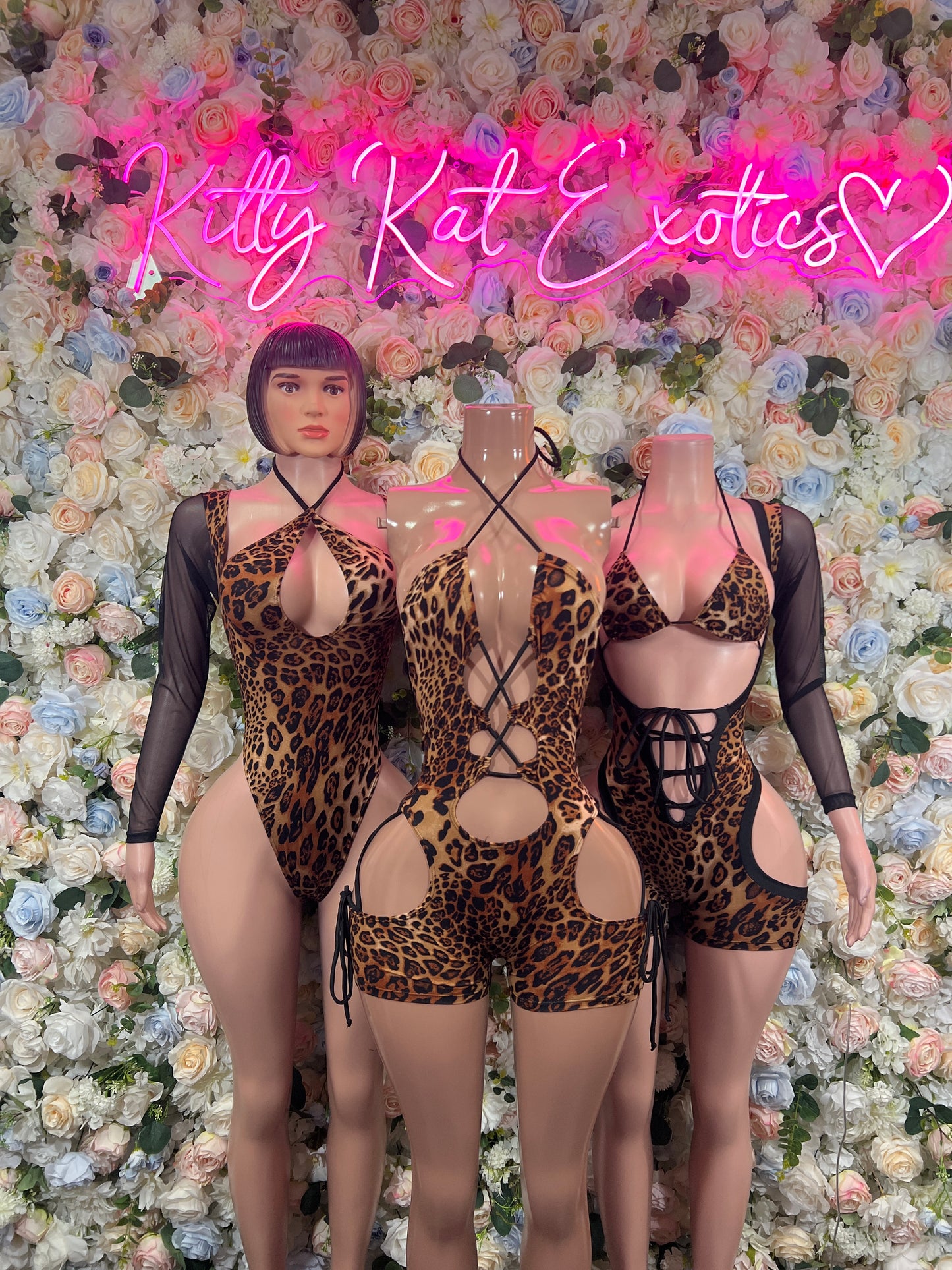 Leopard Print Bottlegirl Bodysuit  - One Piece Bartender Outfit, EDM Dancewear, Party Clubwear