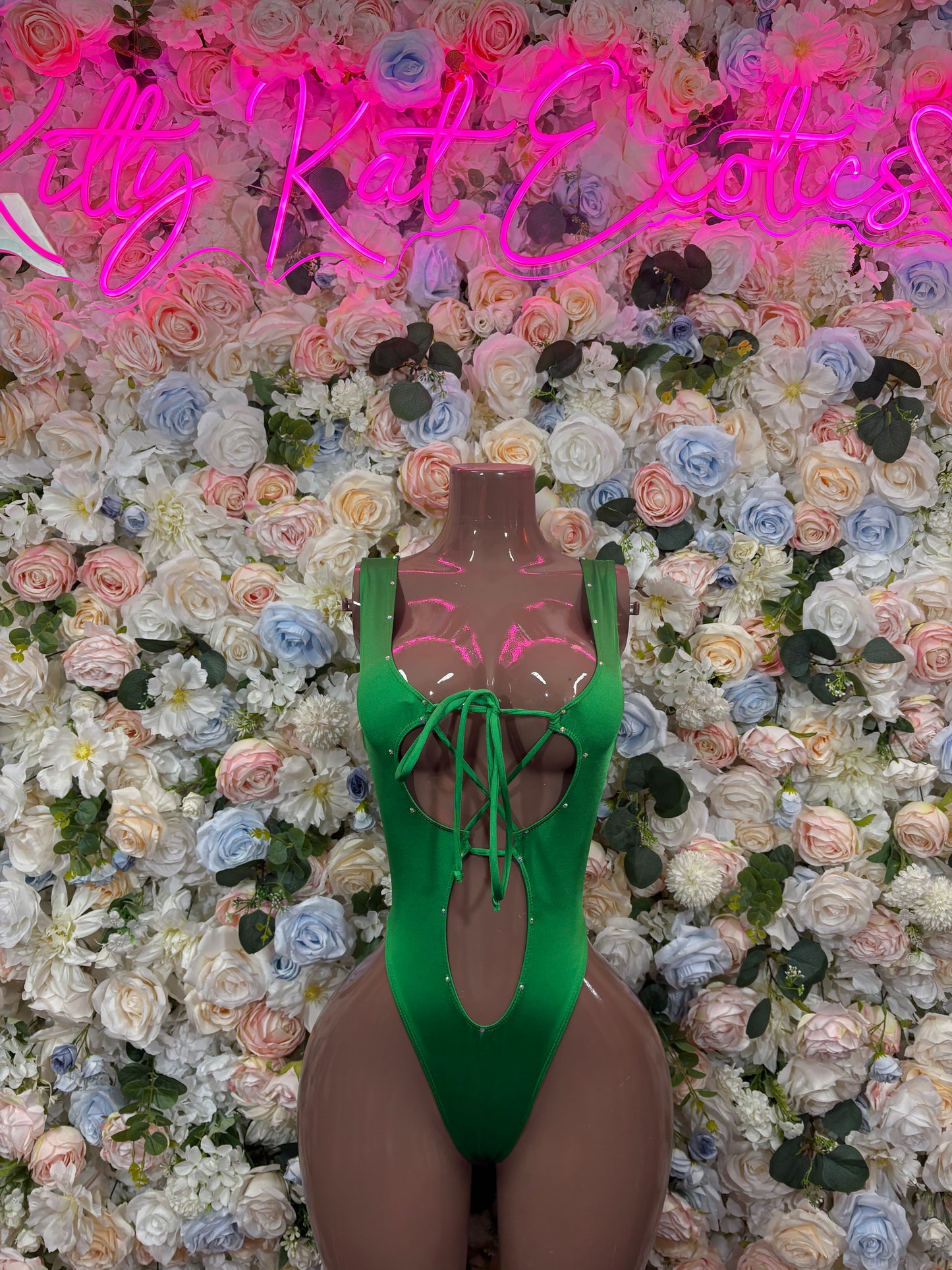 Bottlegirl Green Bodysuit - Exotic Dancewear for Performers, Raves, & Festival Clothing