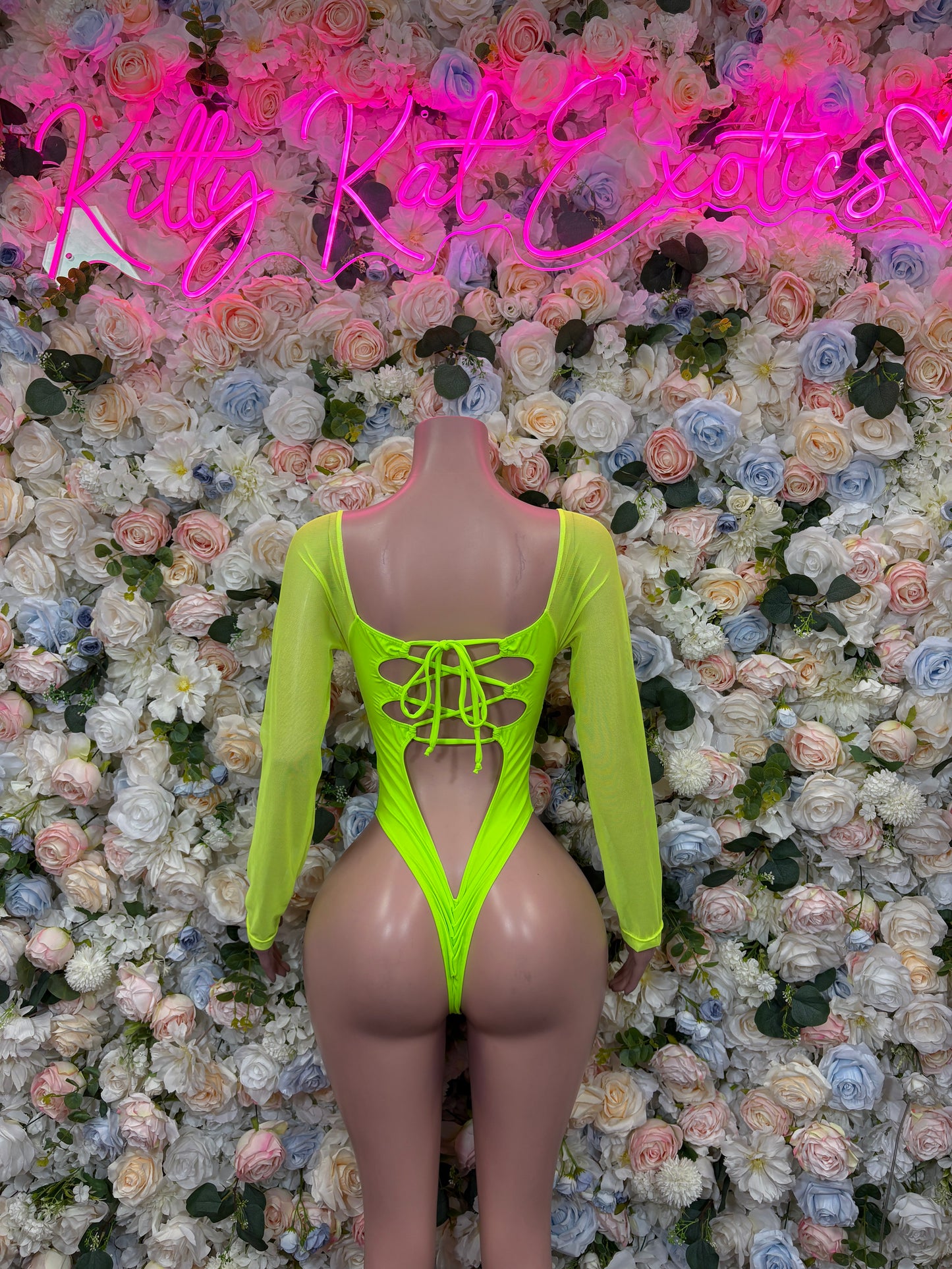 Neon Tropical Print Bodysuit Women - Bottle Girl Bartender Outfit, Rave Festival Dancewear Clubwear