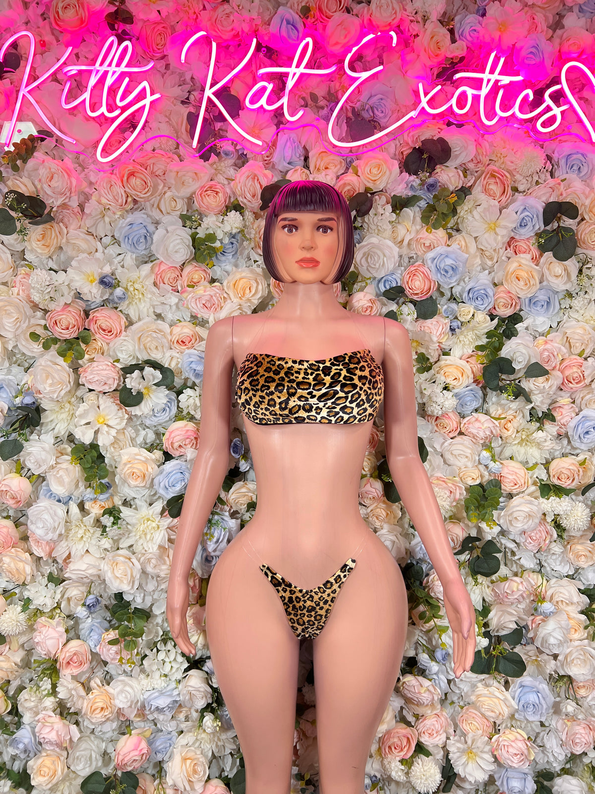 Leopard Print Exotic Dancewear  - Two Piece Bodysuit  Festival Outfit, EDM Dancewear, Party Clubwear