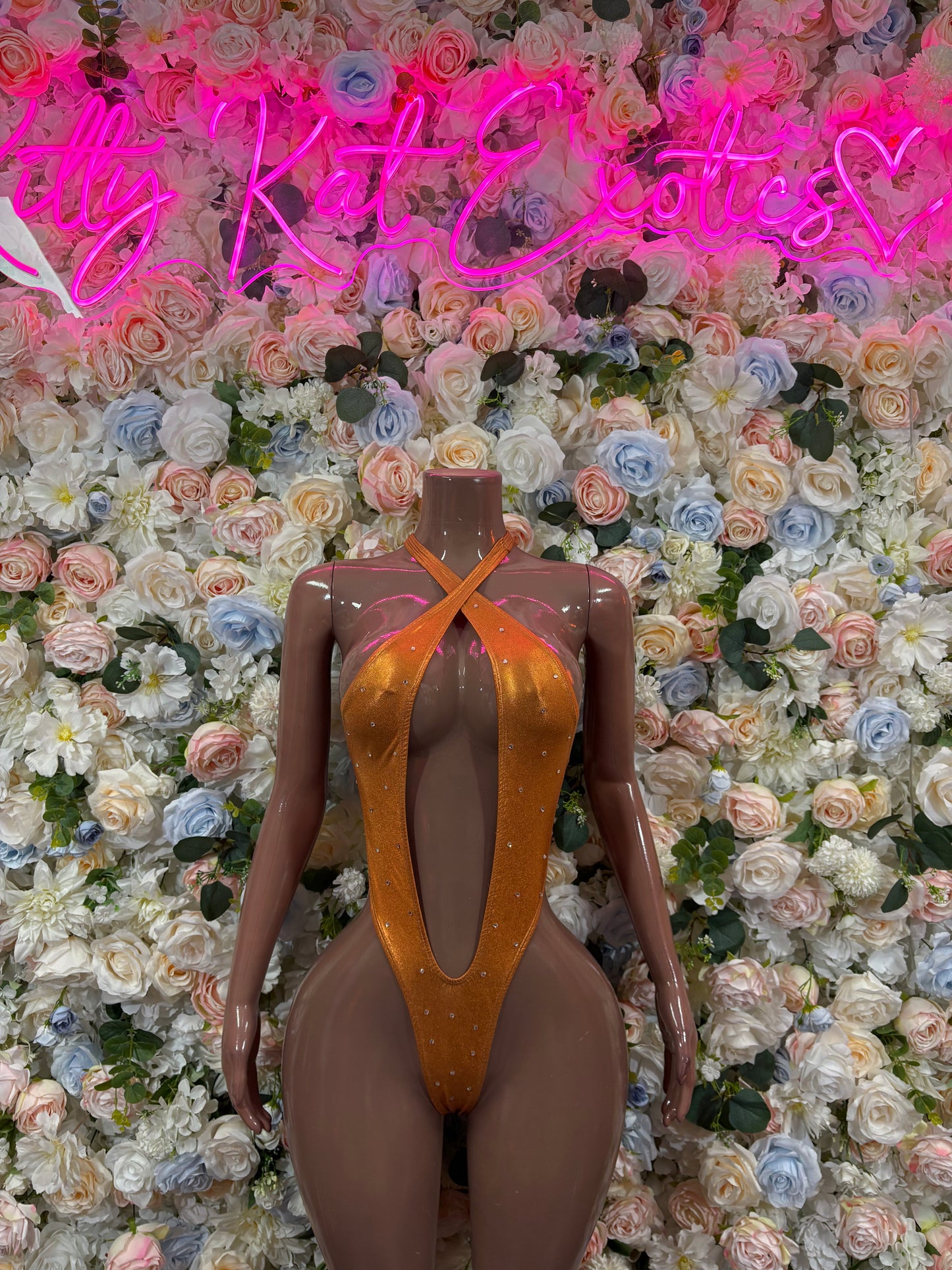 Orange One-Piece Bodysuit  Bartender Bottlegirl