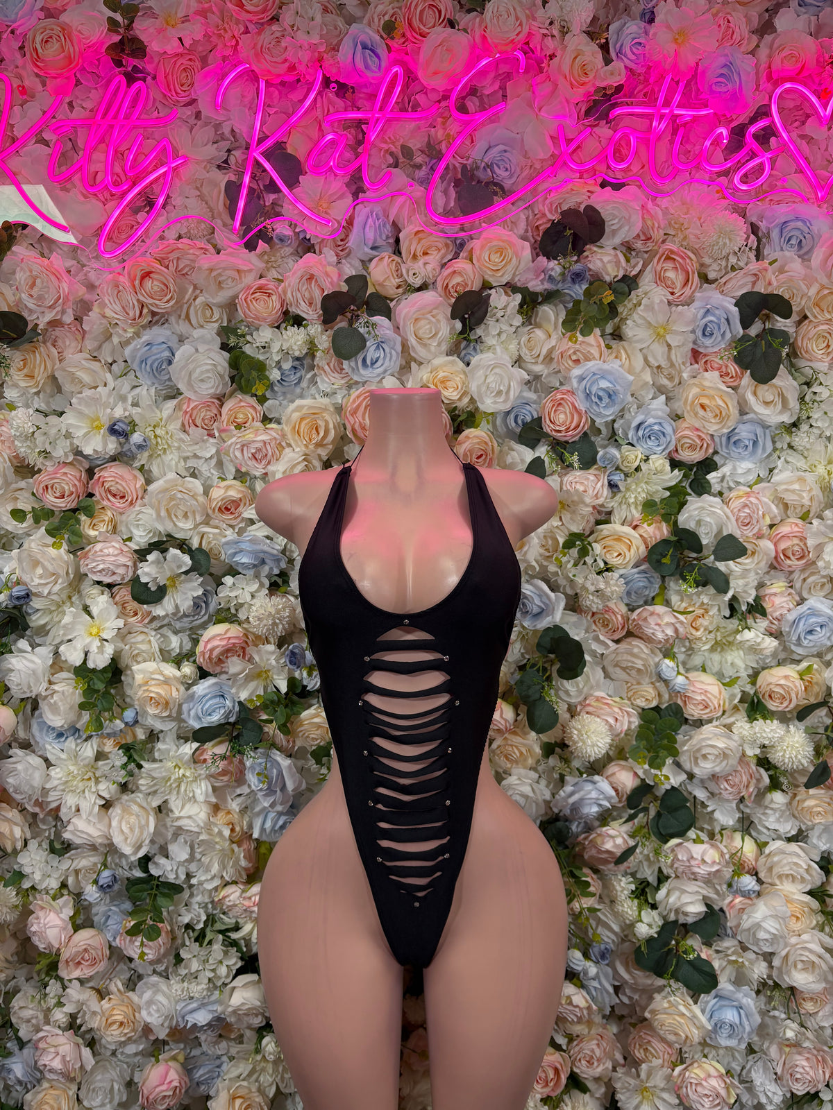 Black One Piece Bodysuit, Exotic Dancewear, Rave Outfit, Clubwear